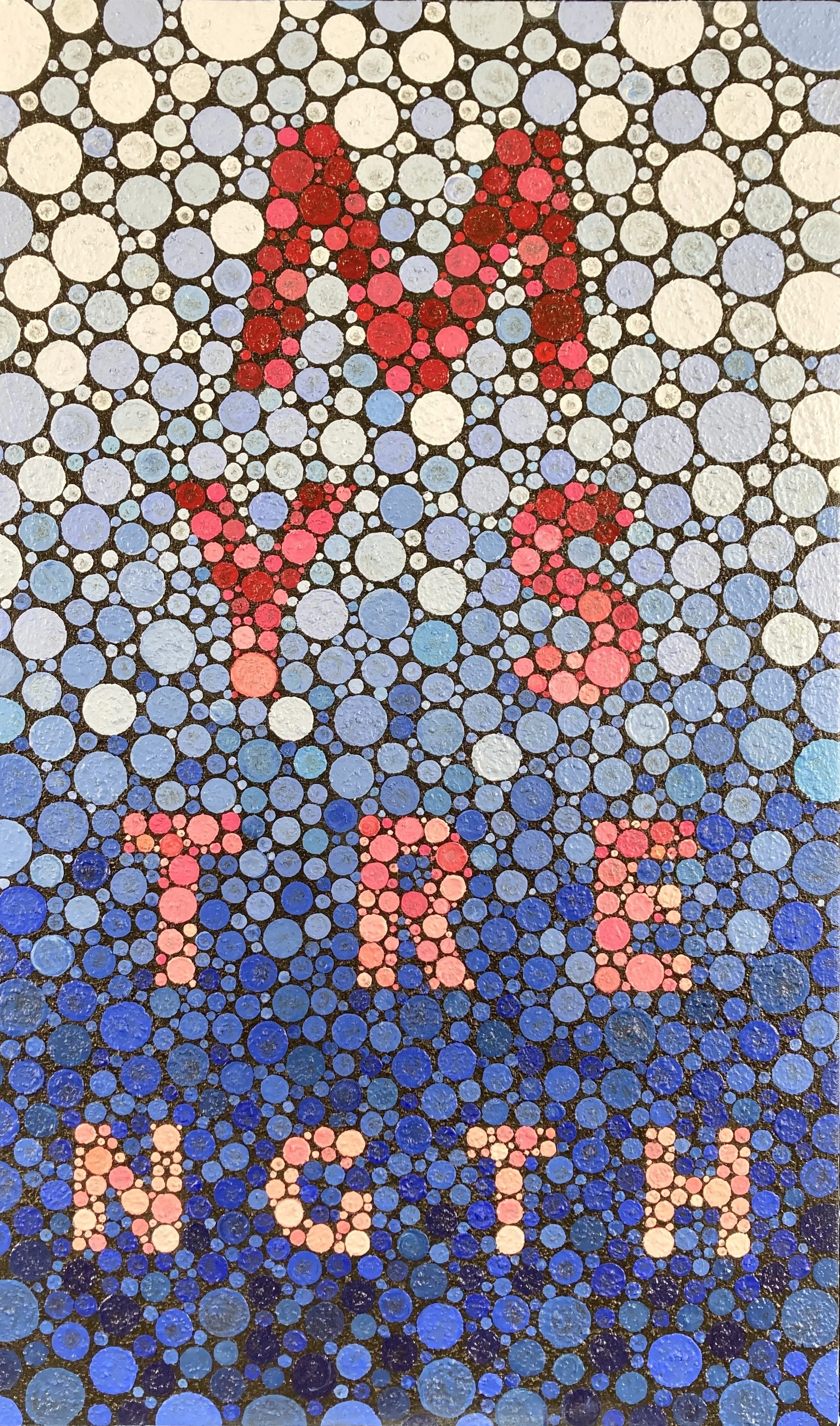 my strength, 2024, acrylic and mixed media on canvas, 30" x 18" x 1.25"