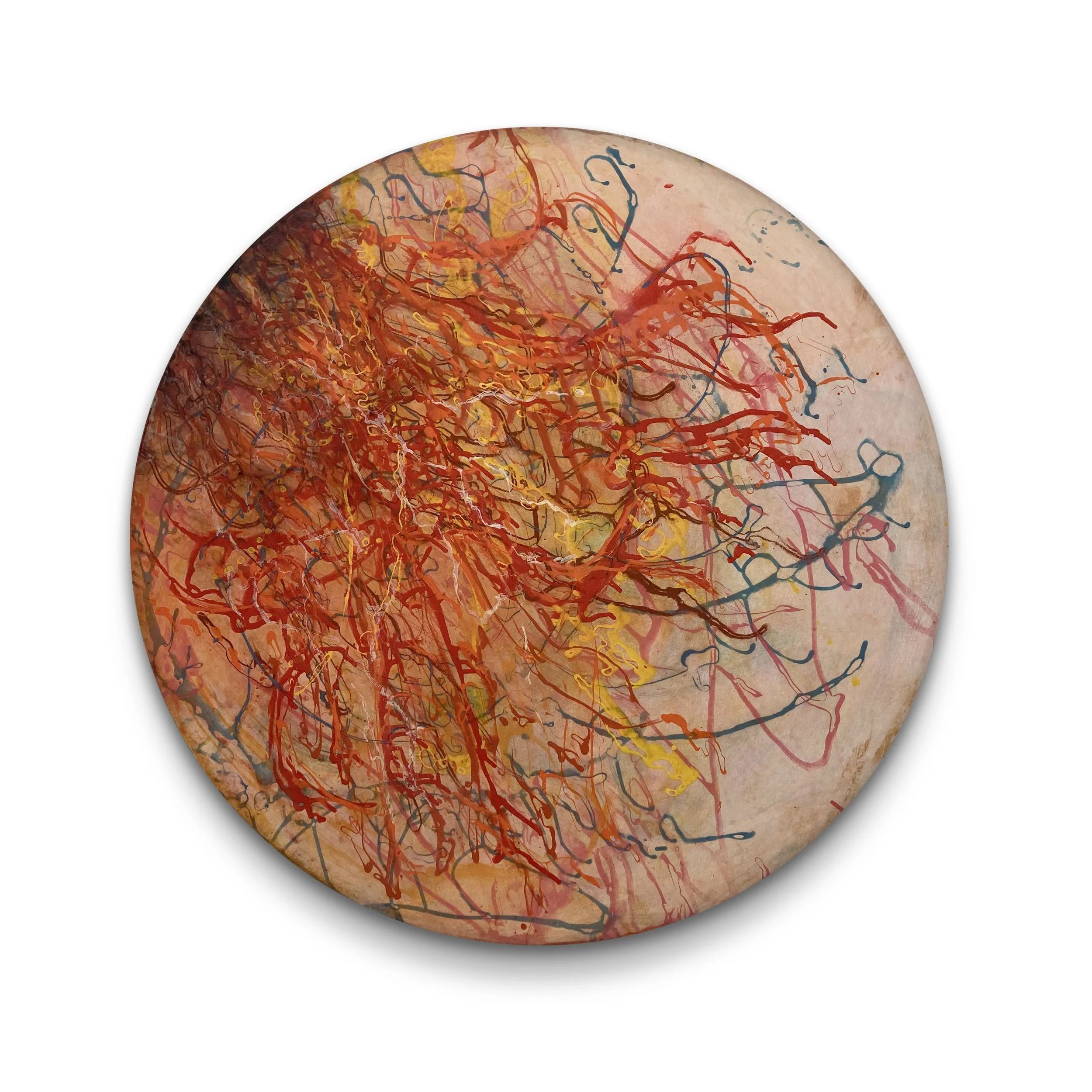 some spills, some thrills and some fill # 3, 2025, acrylic on panel, 36" x 2" 