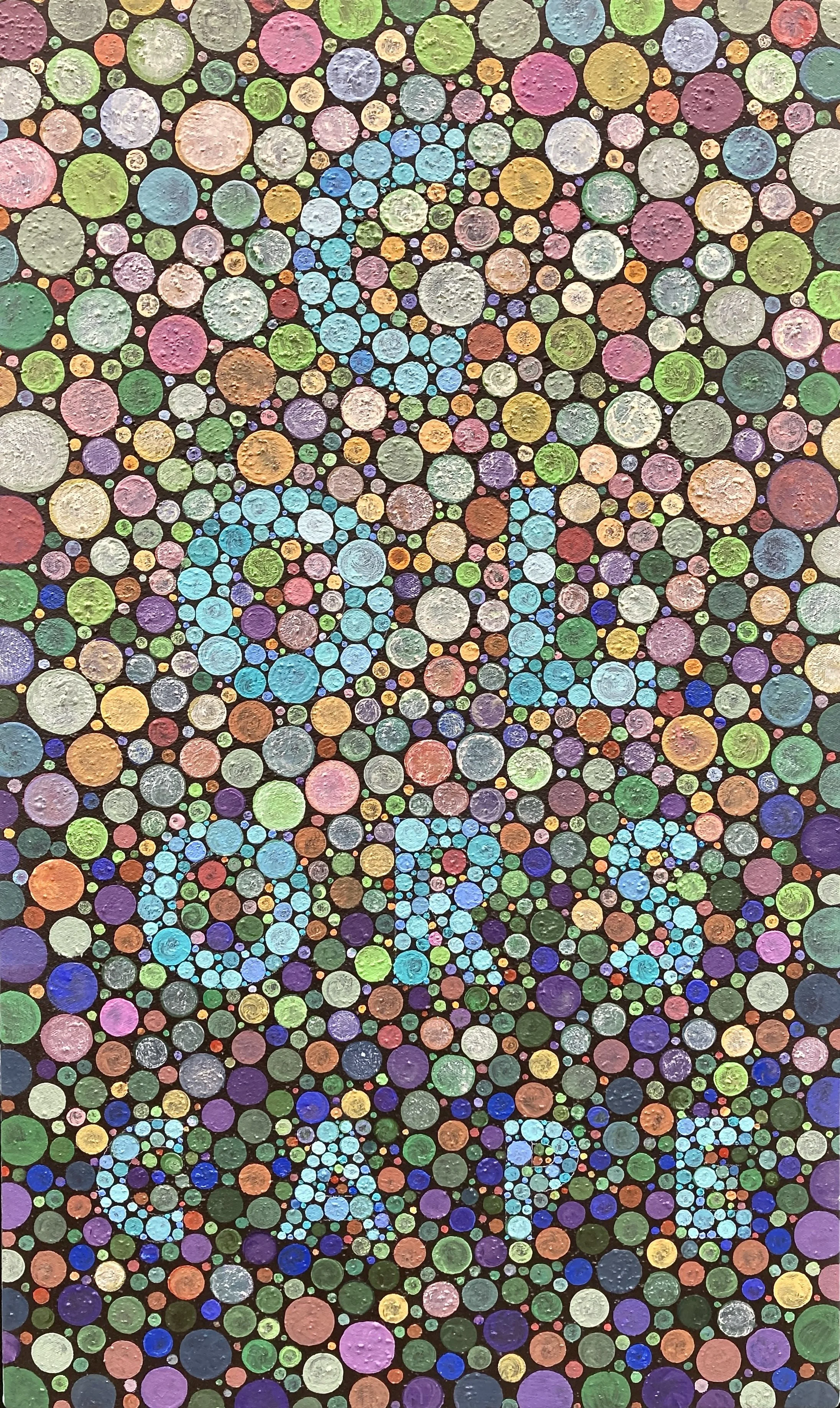 colorscape, 2023, acrylic and mixed media on canvas, 30" x 18" x 1.25"