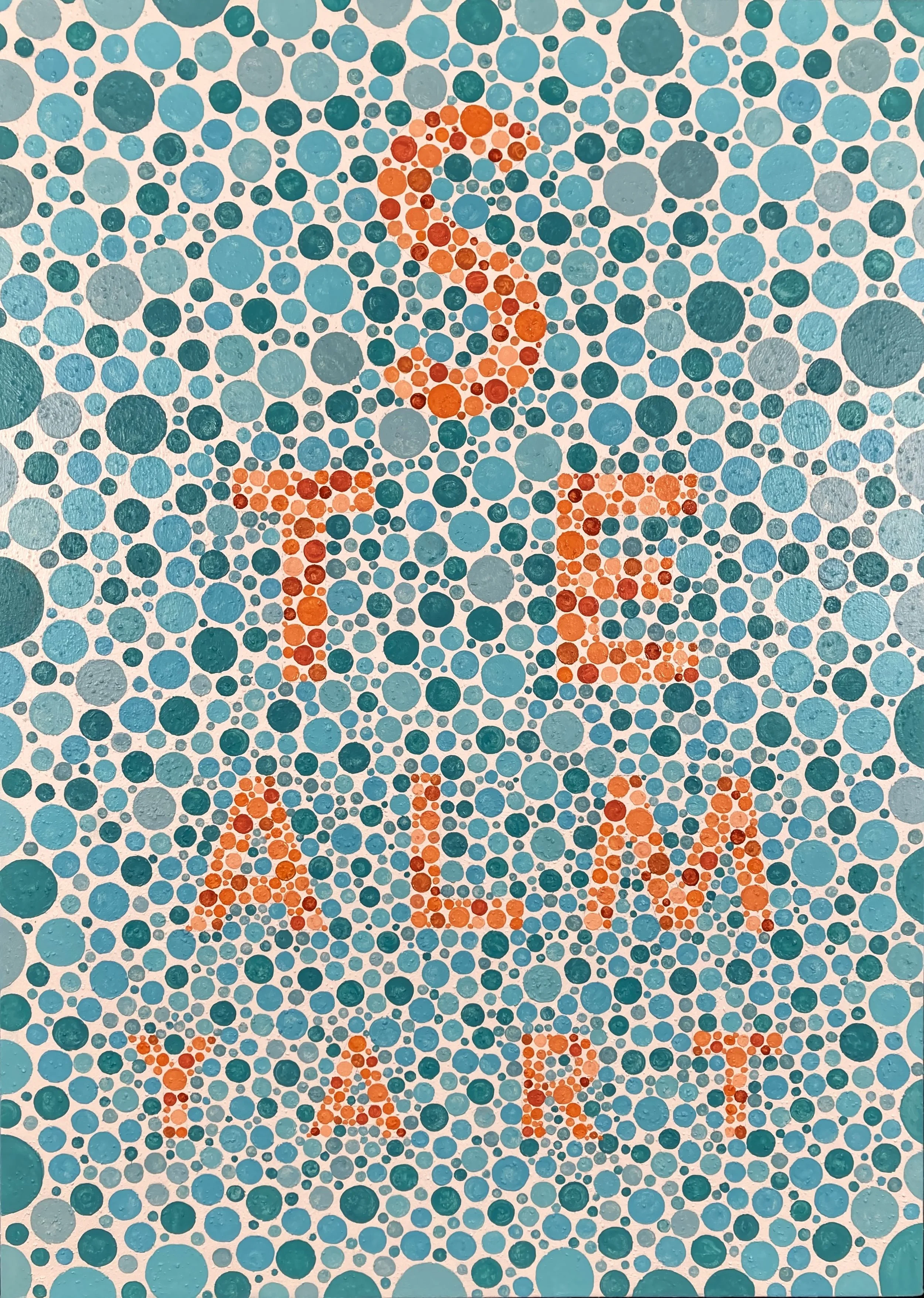 steal my art, 2022, acrylic and mixed media on canvas, 46" x 33" x 2"