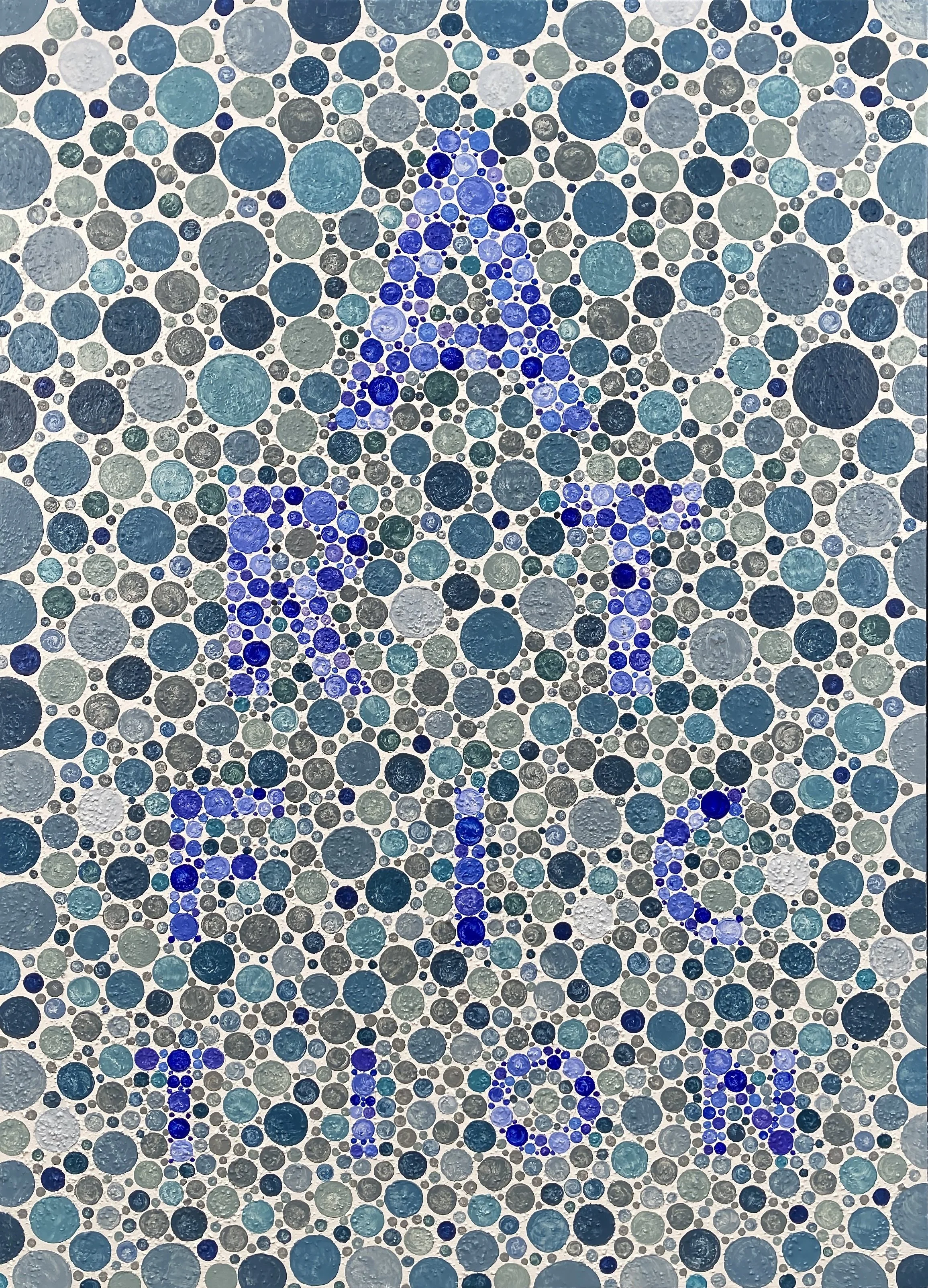 art fiction, 2023, acrylic and mixed media on canvas, 46" x 33" x 2"