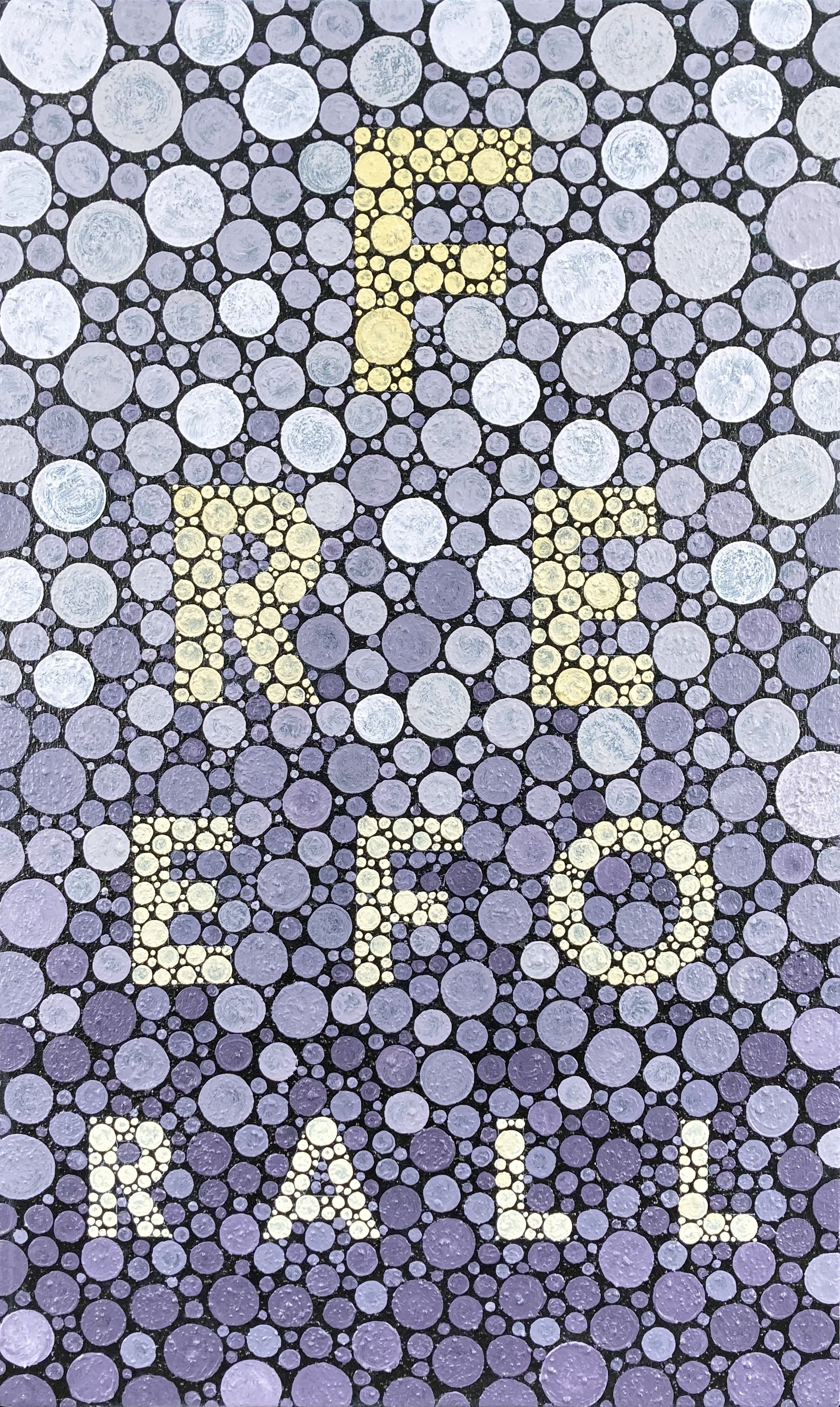 free for all, 2024, acrylic and mixed media on canvas, 30" x 18" x 1.25"