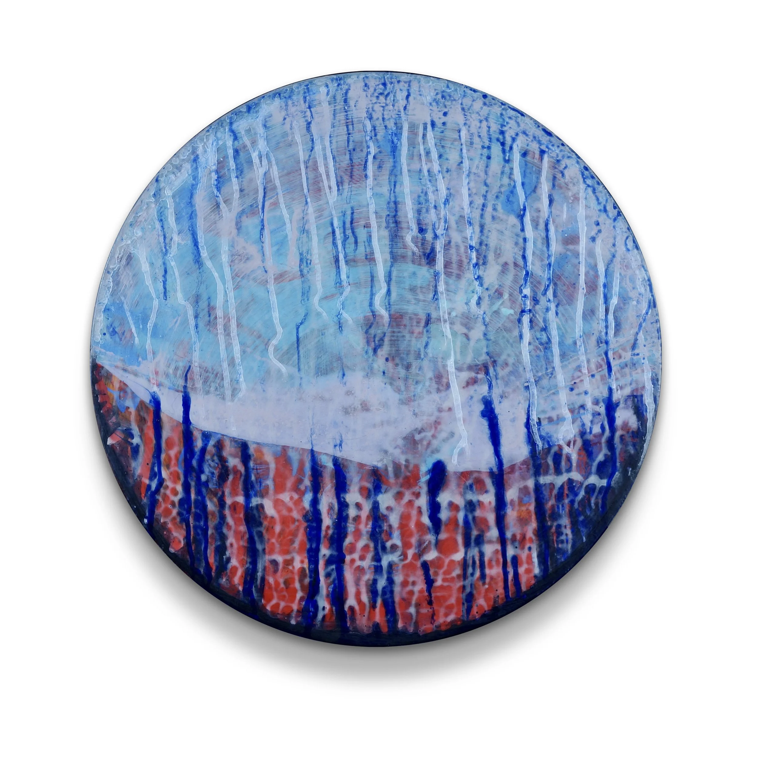 surface tension # 8, 2017
acrylic on panel, 20" diameter x 3" deep