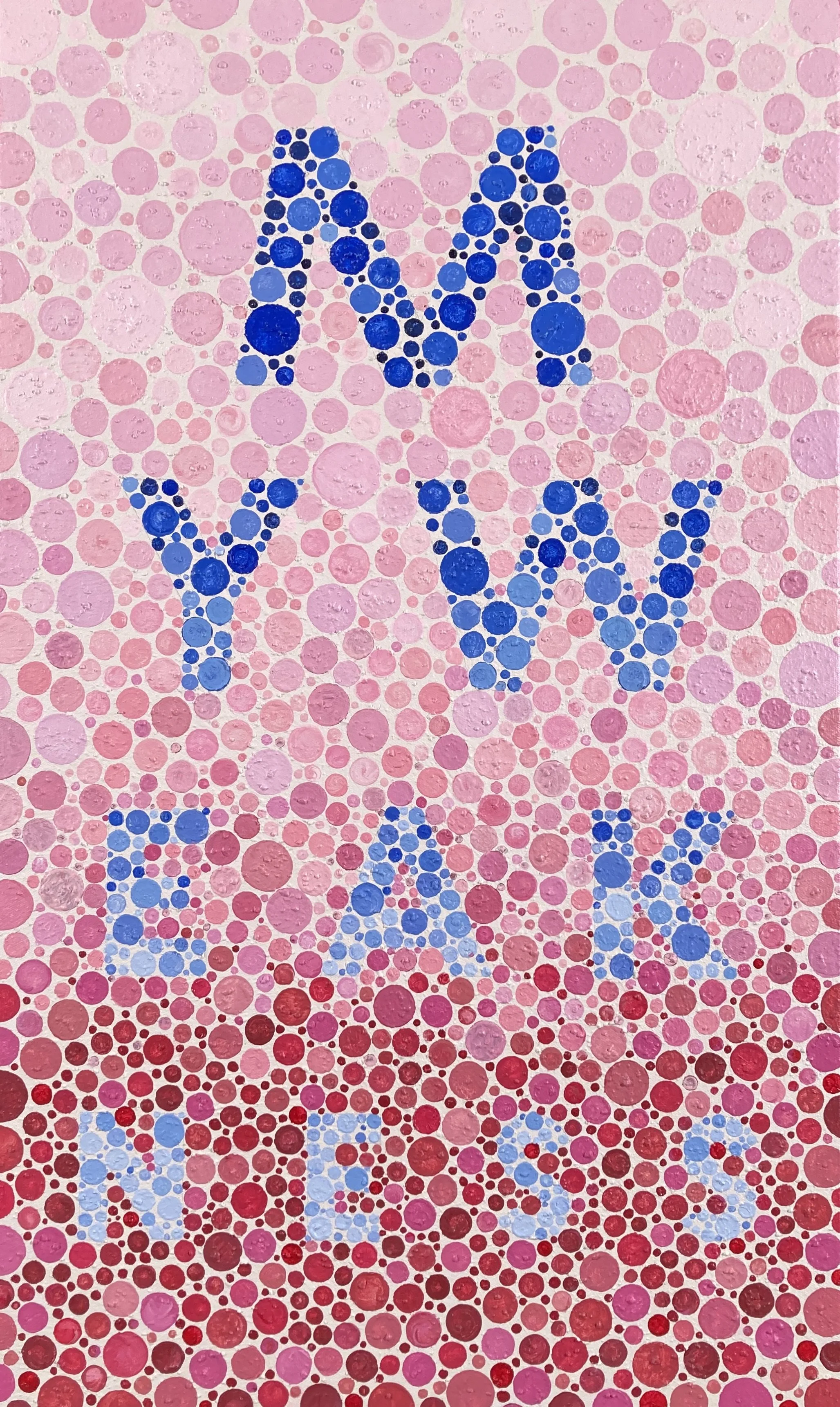 my weakness, 2024, acrylic and mixed media on canvas, 30" x 18" x 1.25"