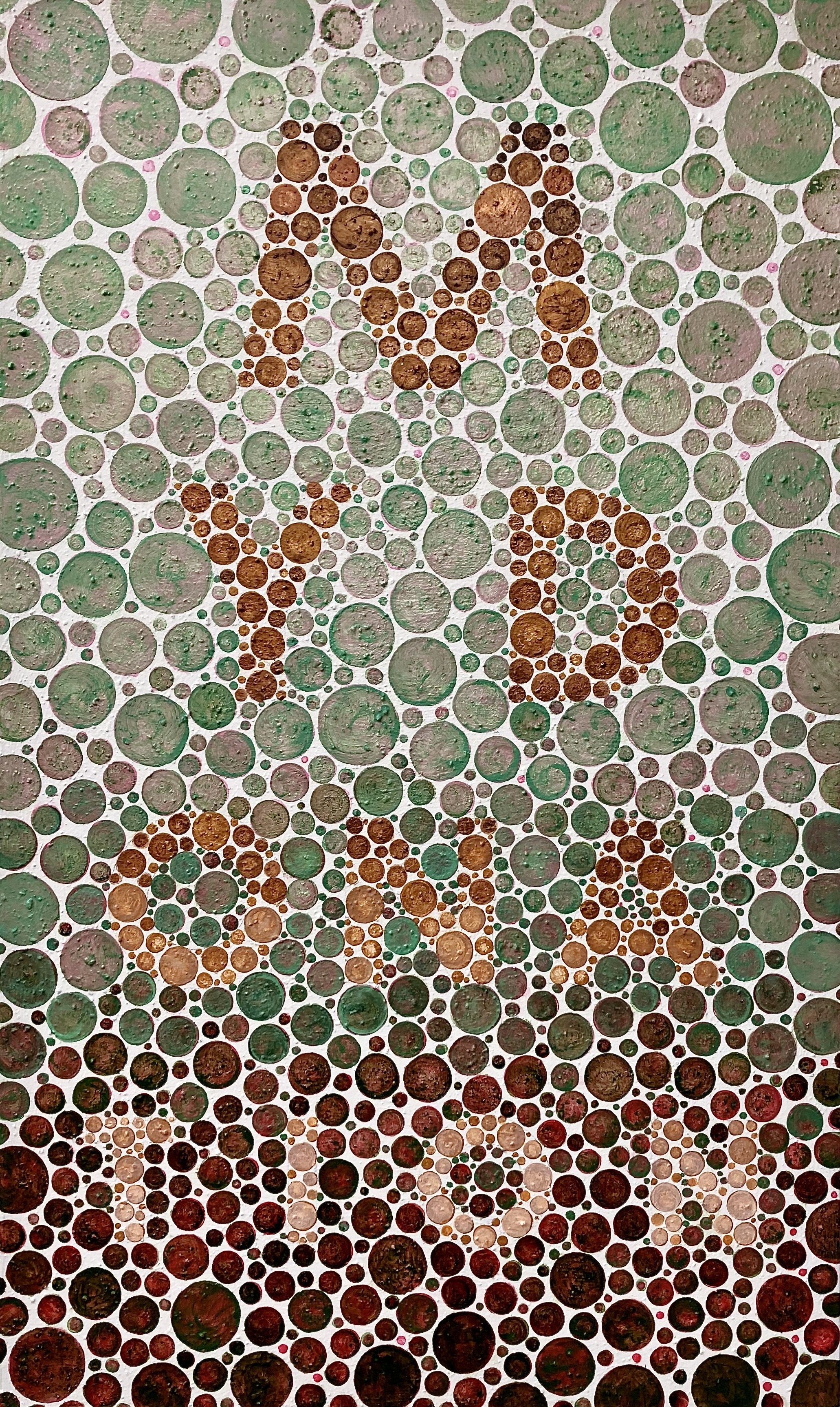 my donation, 2024, acrylic and mixed media  on canvas, 30" x 18" x 1.25"