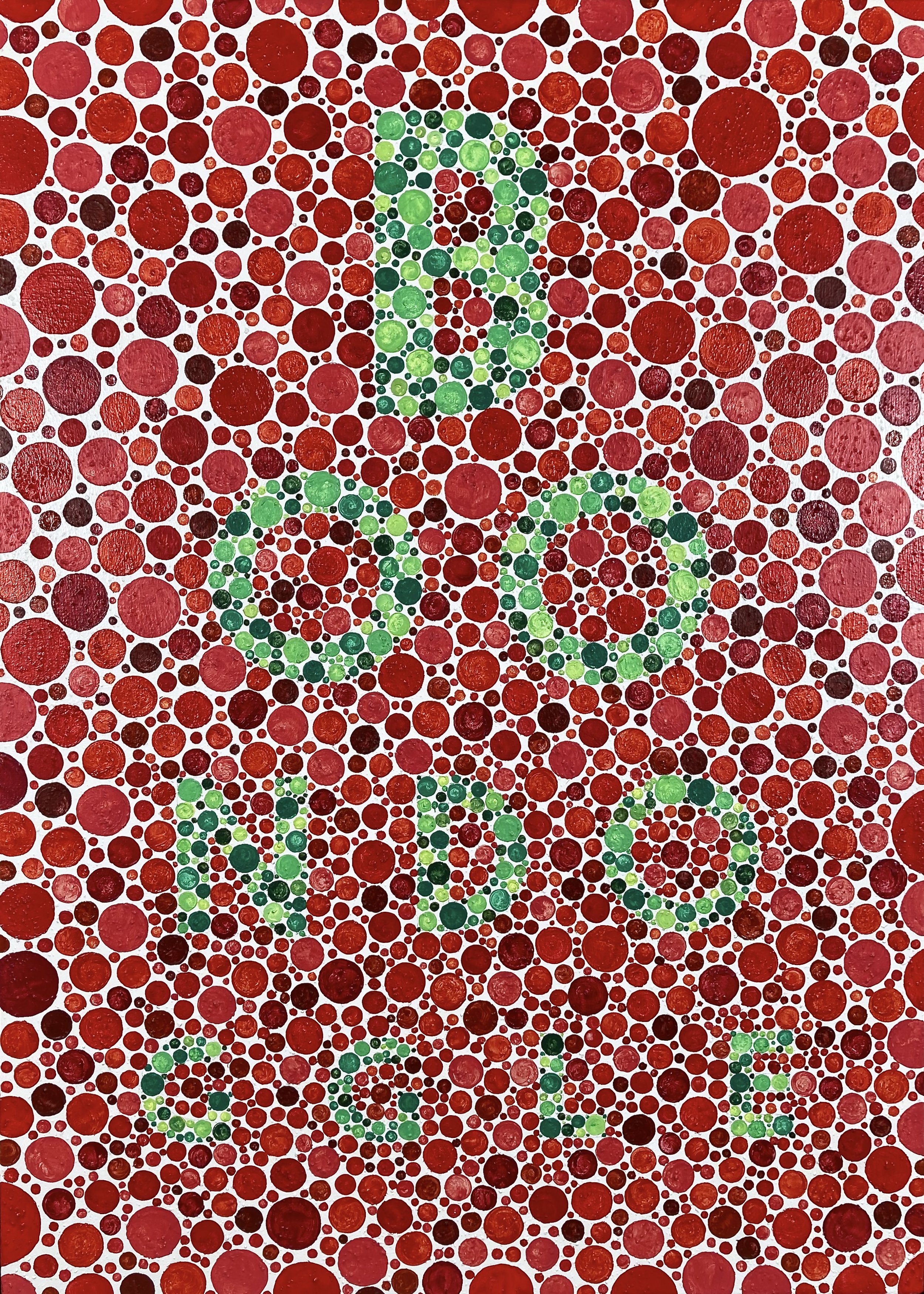 boondoggle, 2023, acrylic and mixed media on canvas, 46" x 33" x 2"