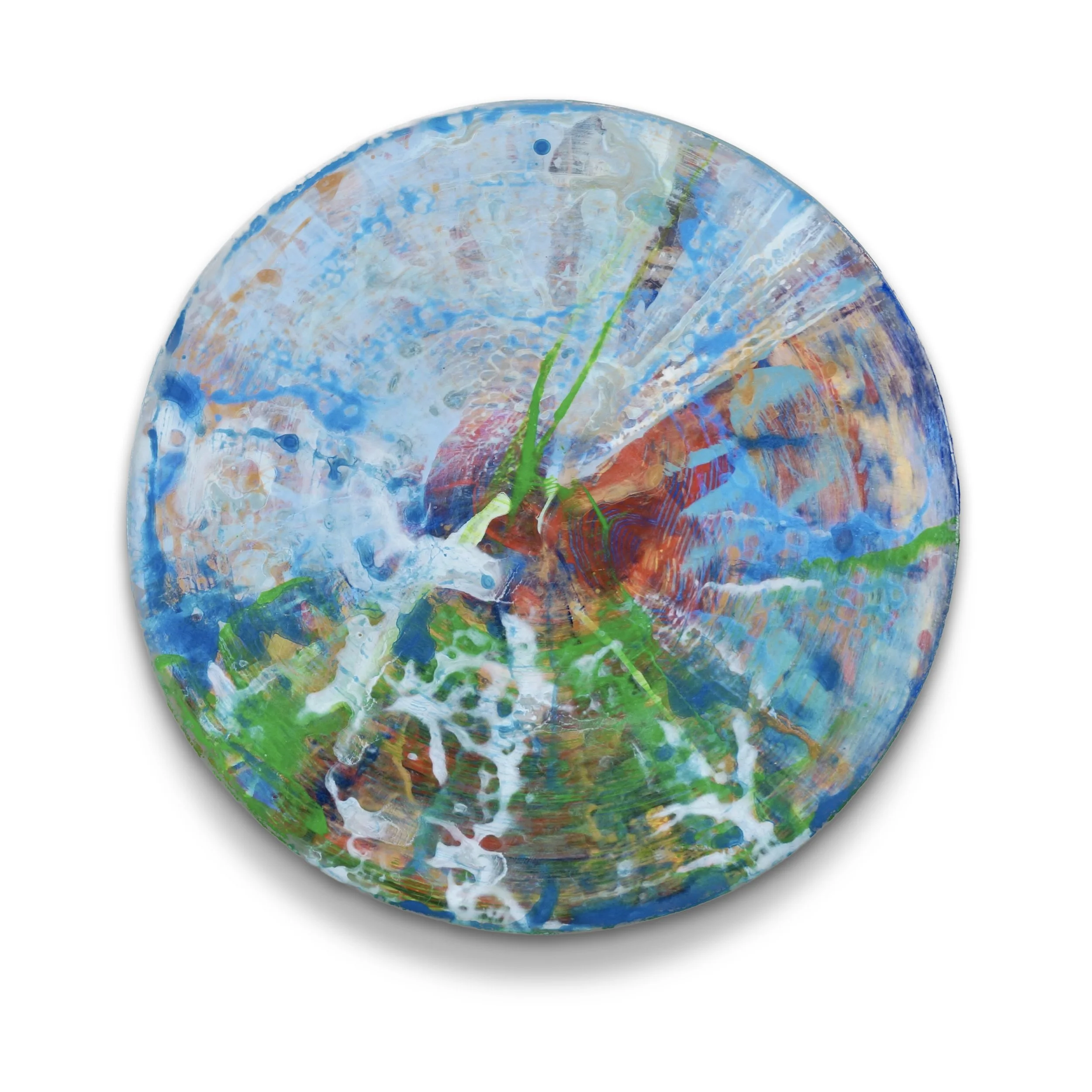 surface tension # 7, 2017
acrylic on panel, 19" diameter x 2" deep