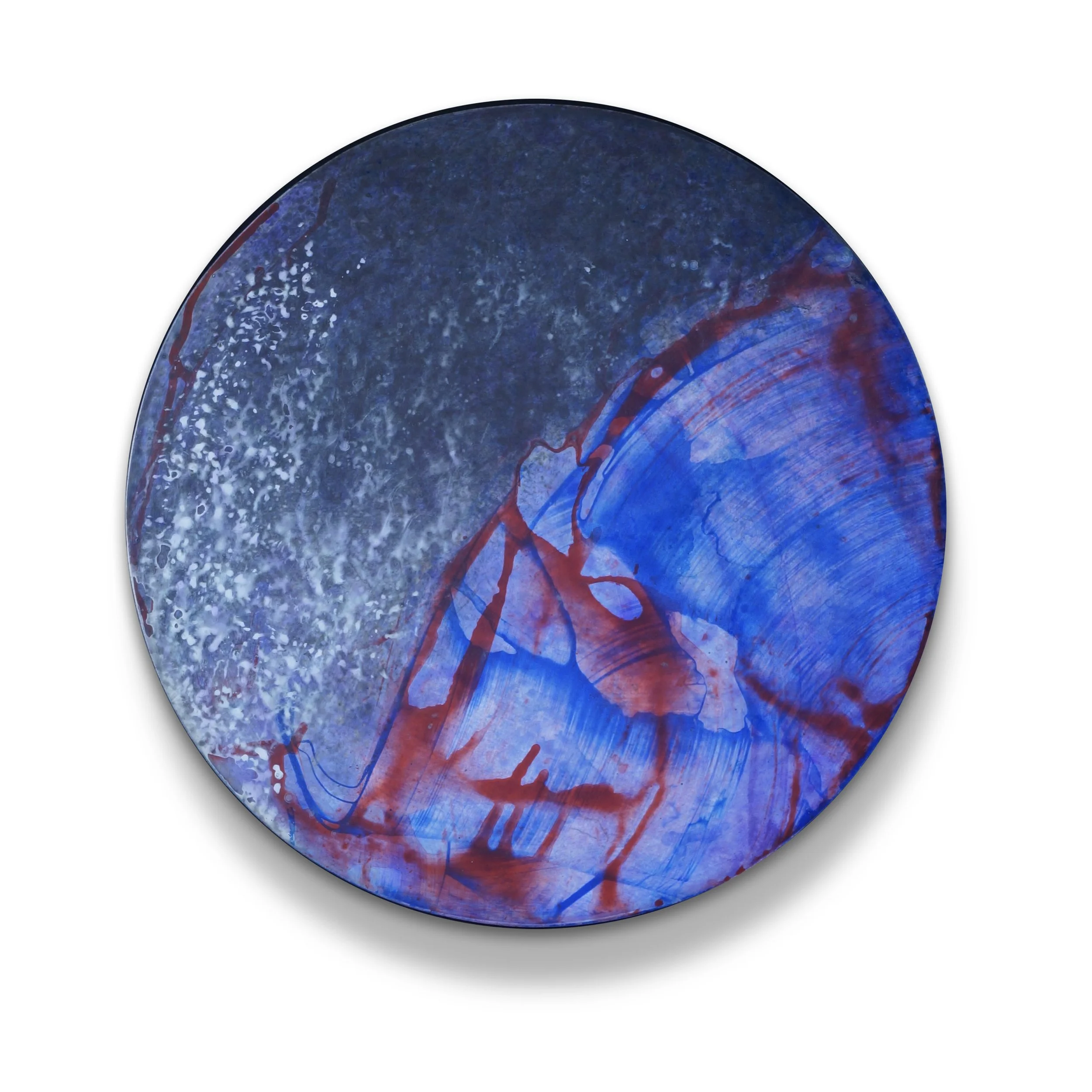 surface tension # 12, 2017 
acrylic on panel, 20" diameter x 3 " deep