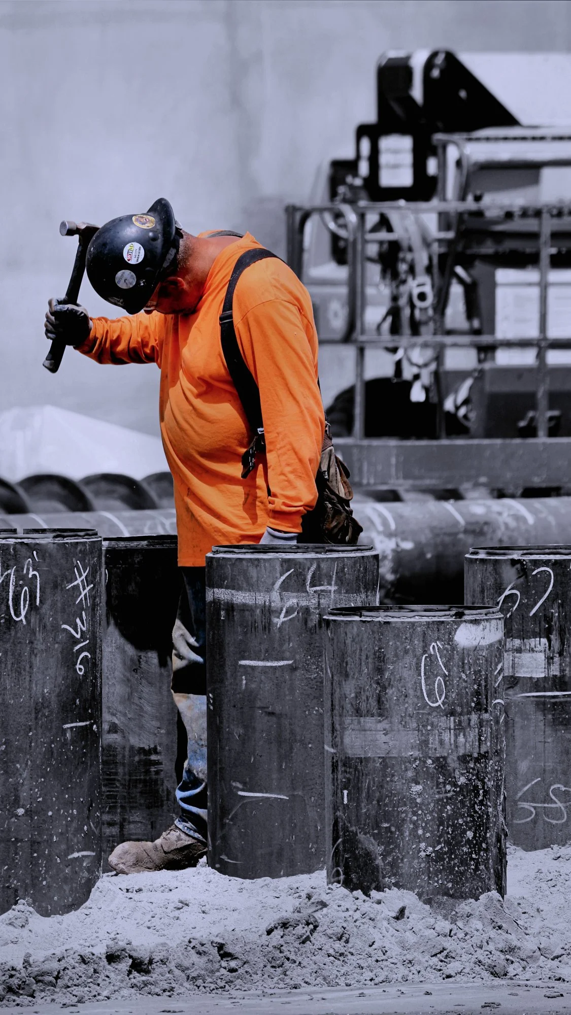 Hammer Steel Piles Construction