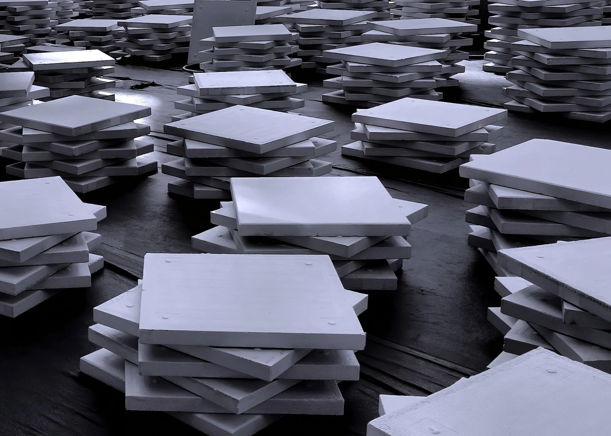 201006.A.02.N.01 - Stacks of Concrete Roof Pavers Prior to Installation