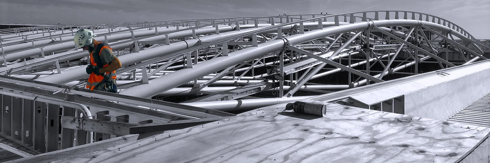 building construction arched steel roof truss