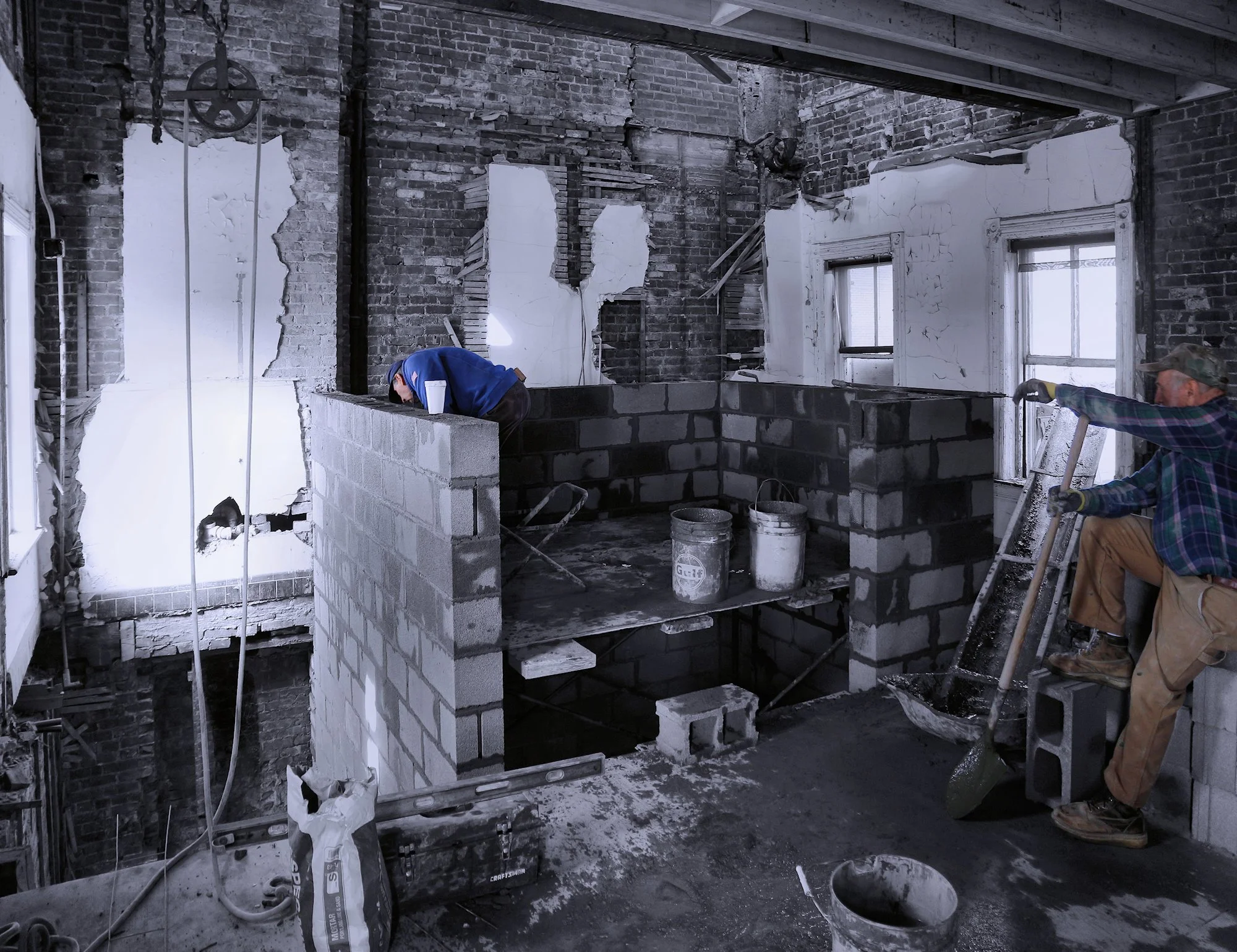 220310.A.05.Y.01 - Construction of a Concrete Block Shaft for a New Elevator in an Existing Building