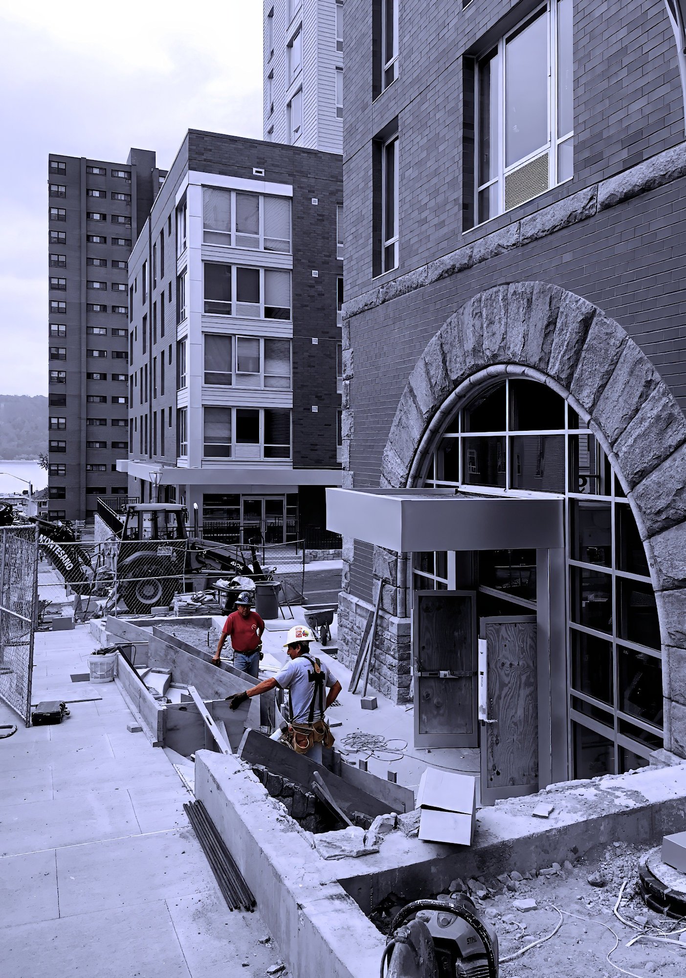 150527.A.20.Y.01 - New Building with Reused / Salvage Large Stone Arch