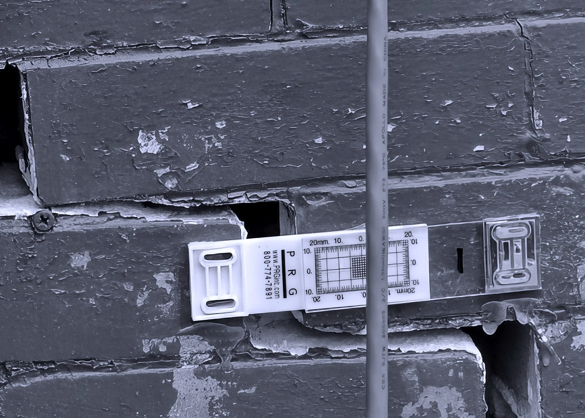 building construction masonry brick crack monitor