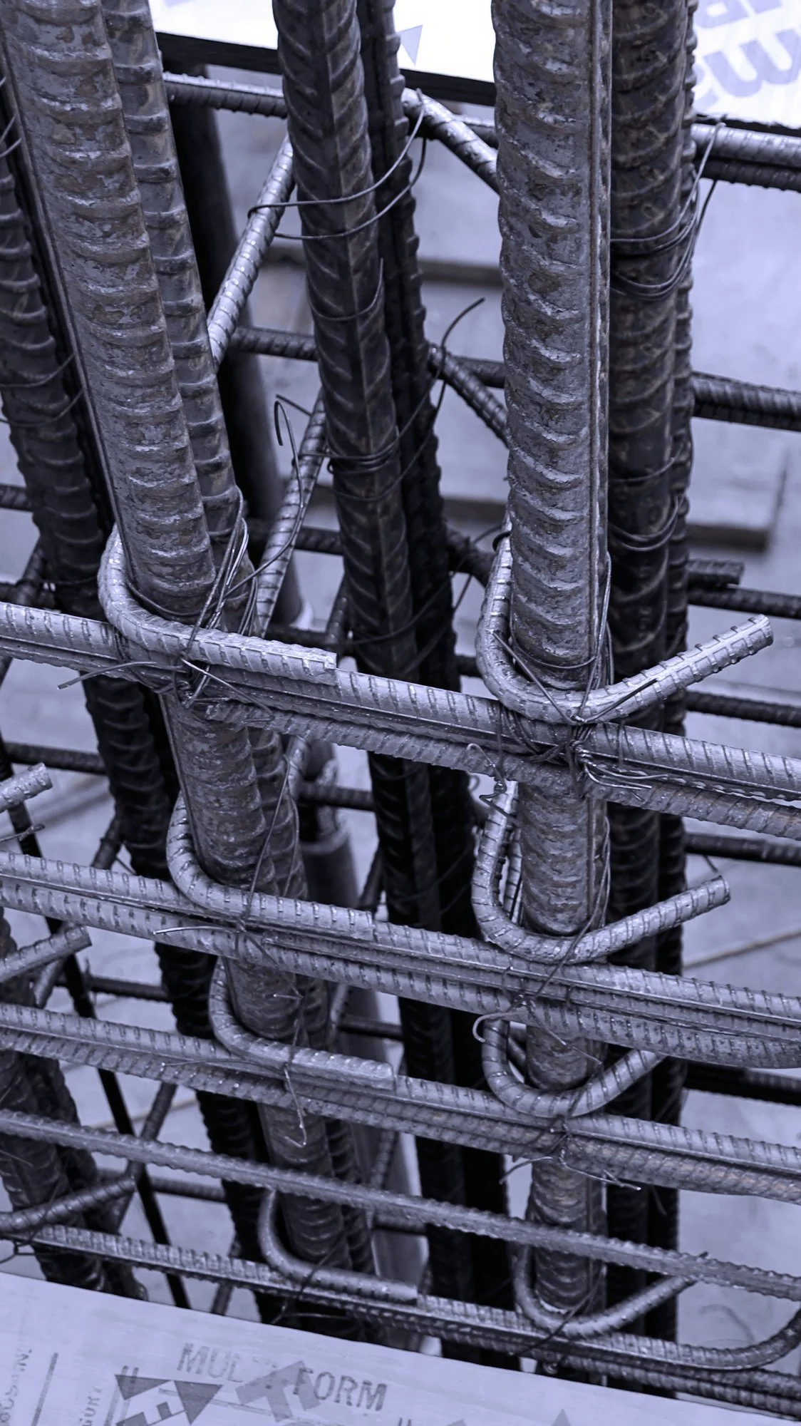 Steel rebar concrete building construction