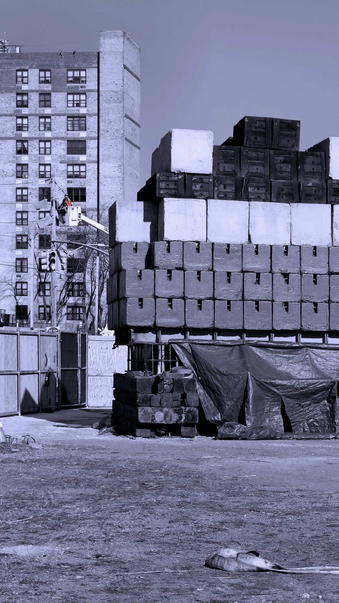 170206.A.02.Y.01 - Stack of Concrete Weights for a Pile Load Capacity Test