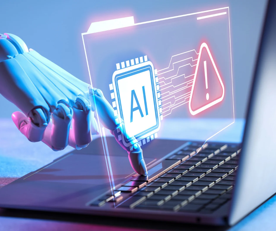 AI robot finger touching keypad