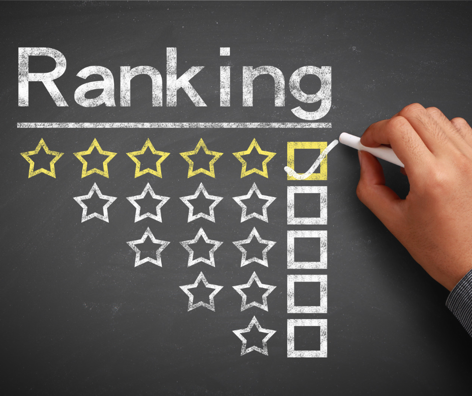ranking on a chalkboard