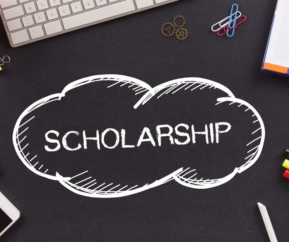 scholarship written on chalkboard
