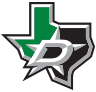 Logo of the Dallas Stars hockey team, featuring a green star with a navy blue and silver letter D.