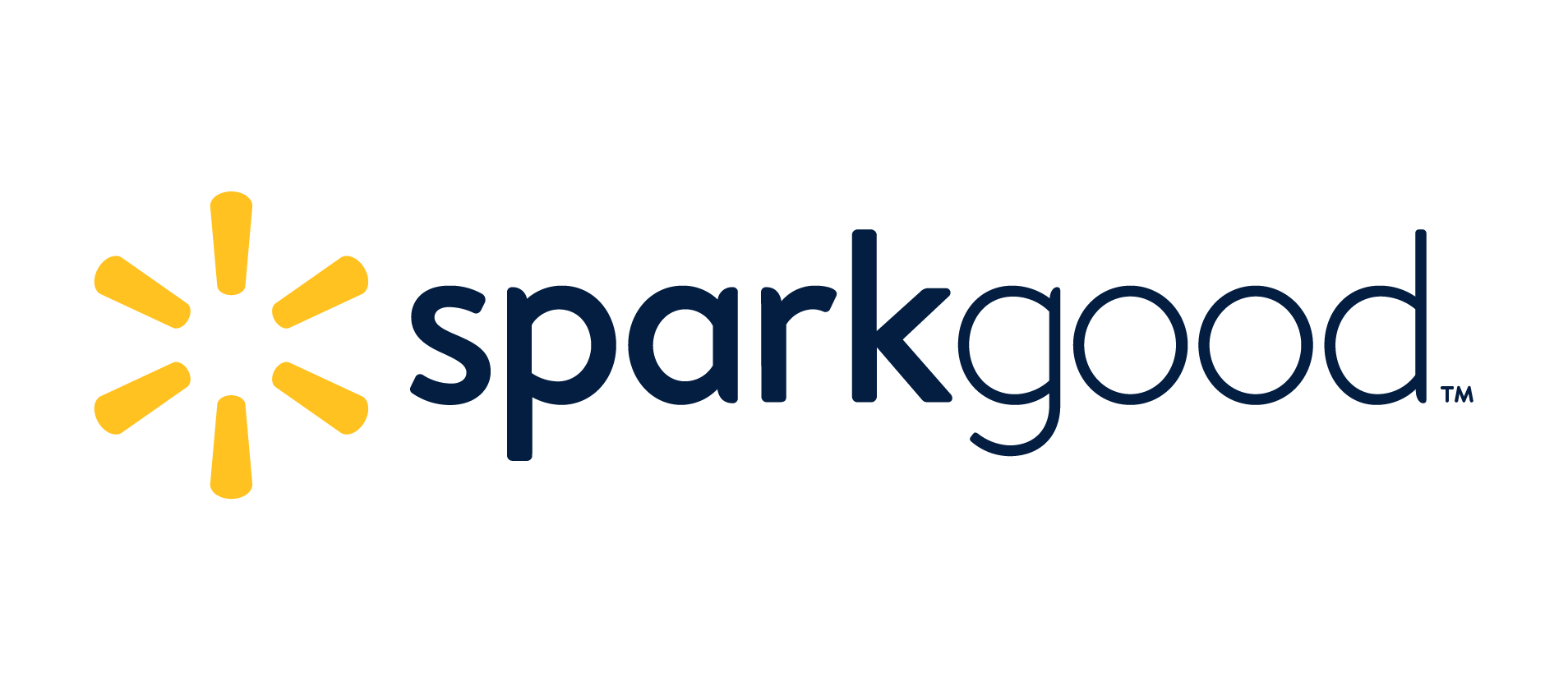Walmart SparkGood logo with a yellow asterisk symbol and the words 'SparkGood' in dark blue text.