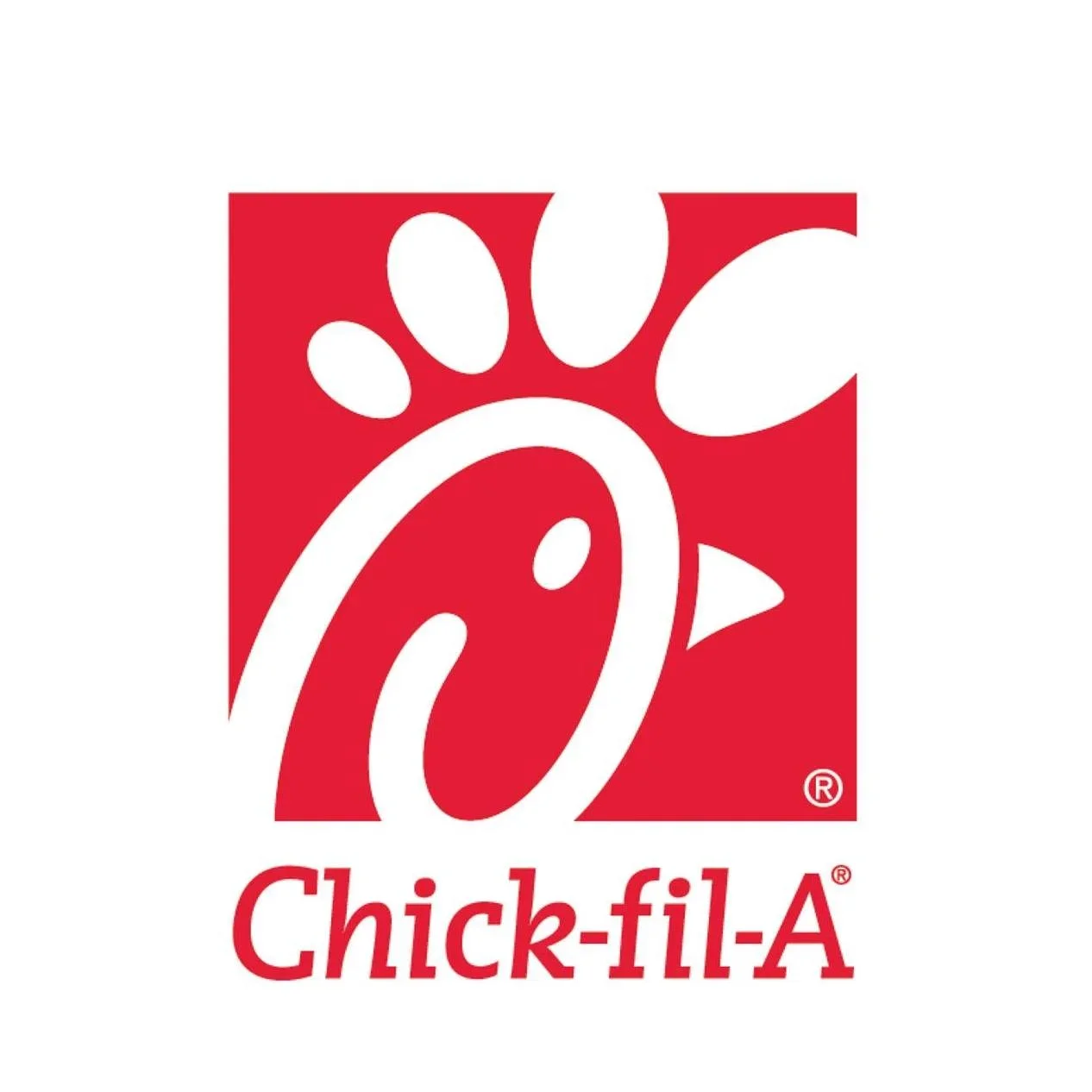 Chick-fil-A logo featuring a stylized chicken head with comb and beak, with the words Chick-fil-A underneath.