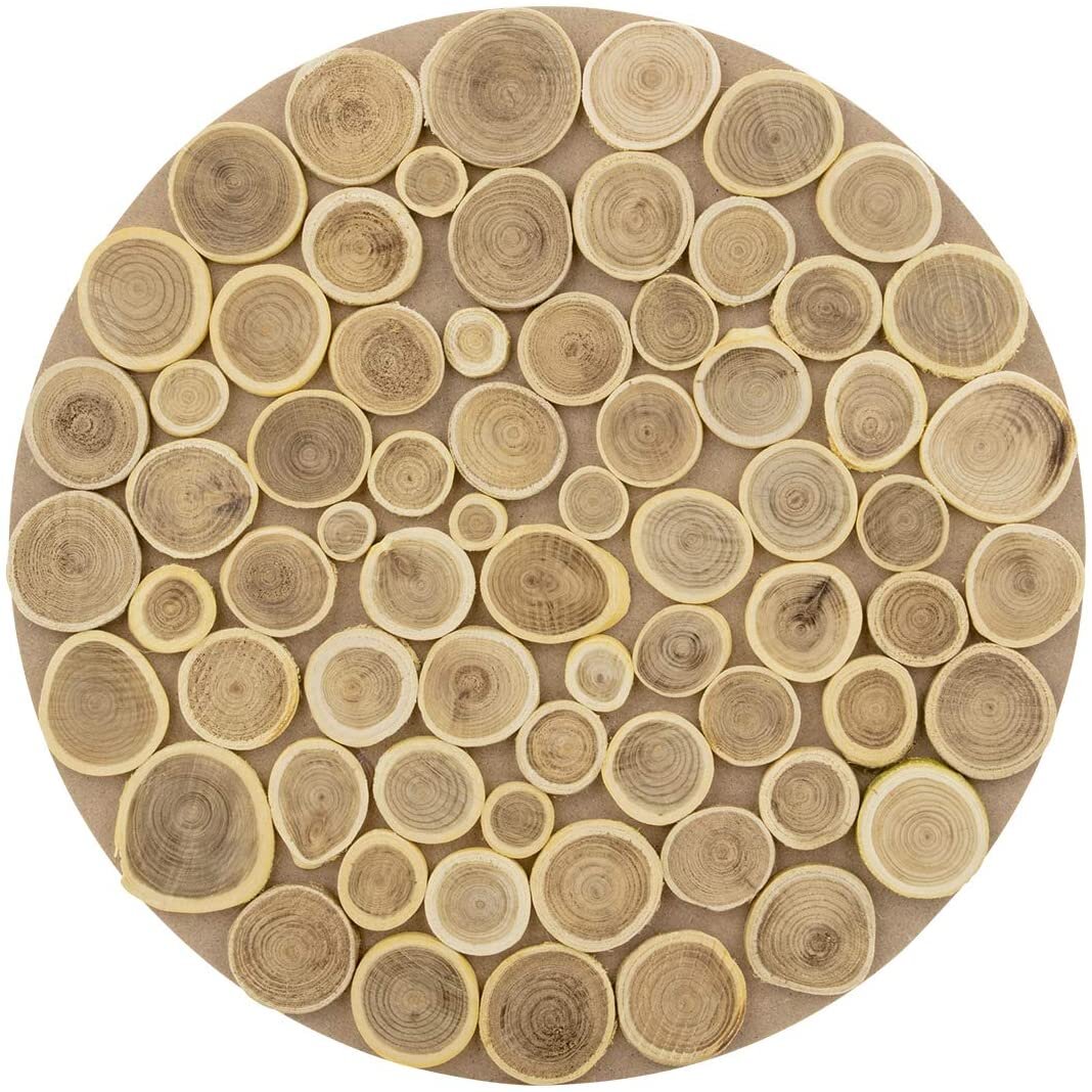 Koyal Wholesale - 13" Round Natural Sliced Wood Charger Plates