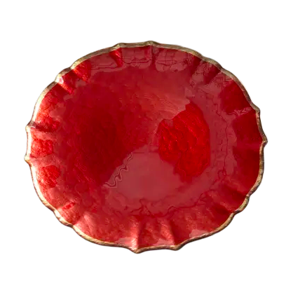 VIETRI - Pastel Glass Charger, Red