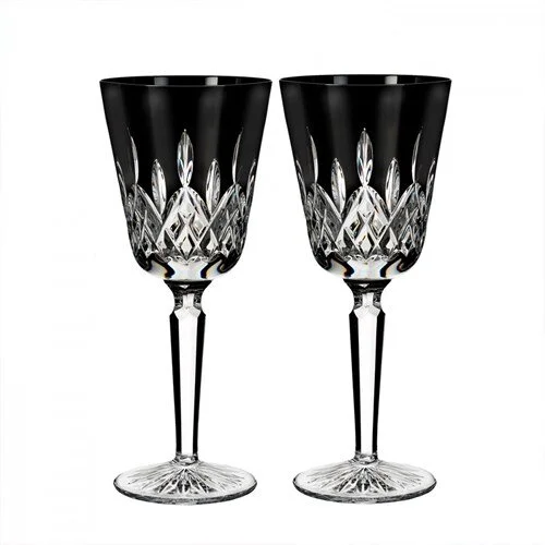 WATERFORD CRYSTAL - Lismore Black Crystal Goblets