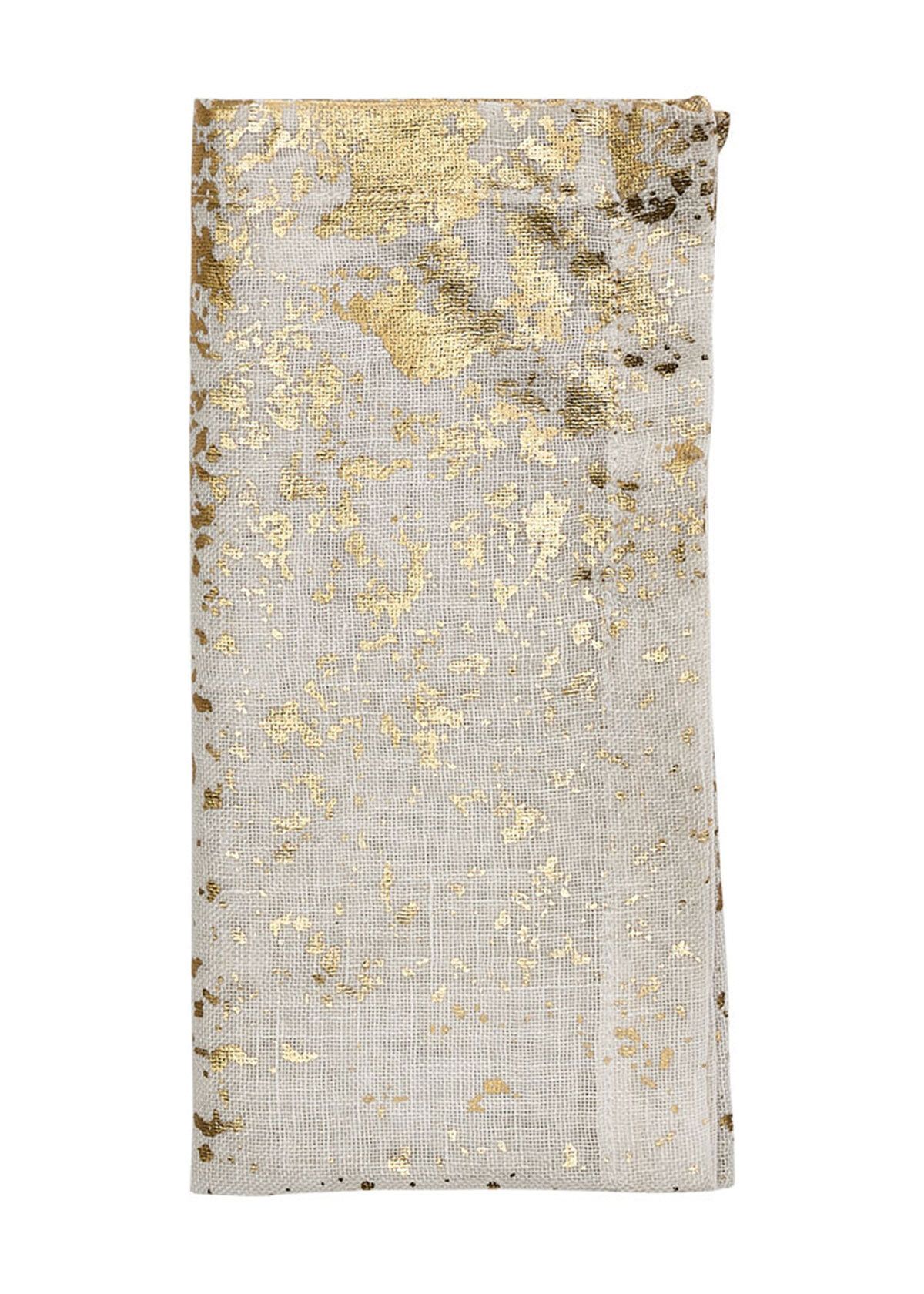 KIM SEYBERT -  Metafoil Napkin, White/Gold