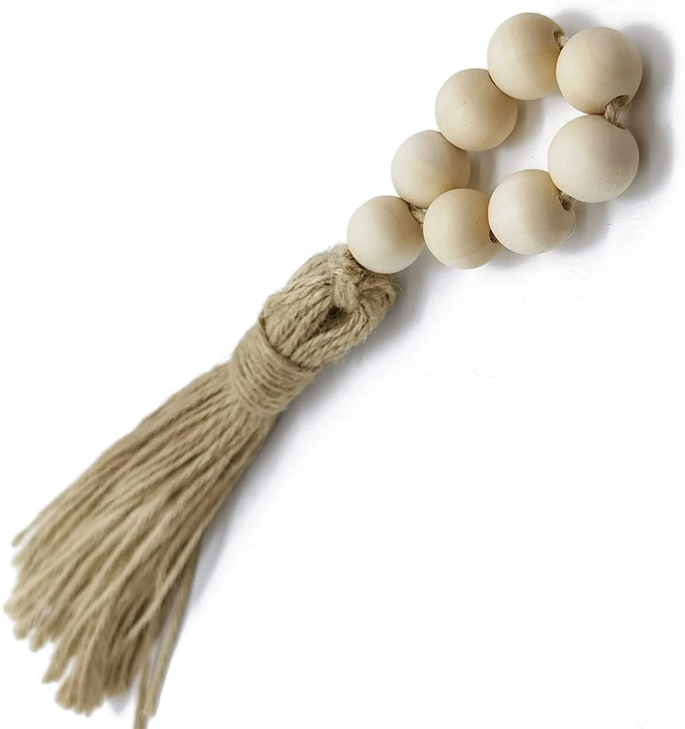 YOOHUA  - Wood Bead Garland with Tassels Napkin Rings