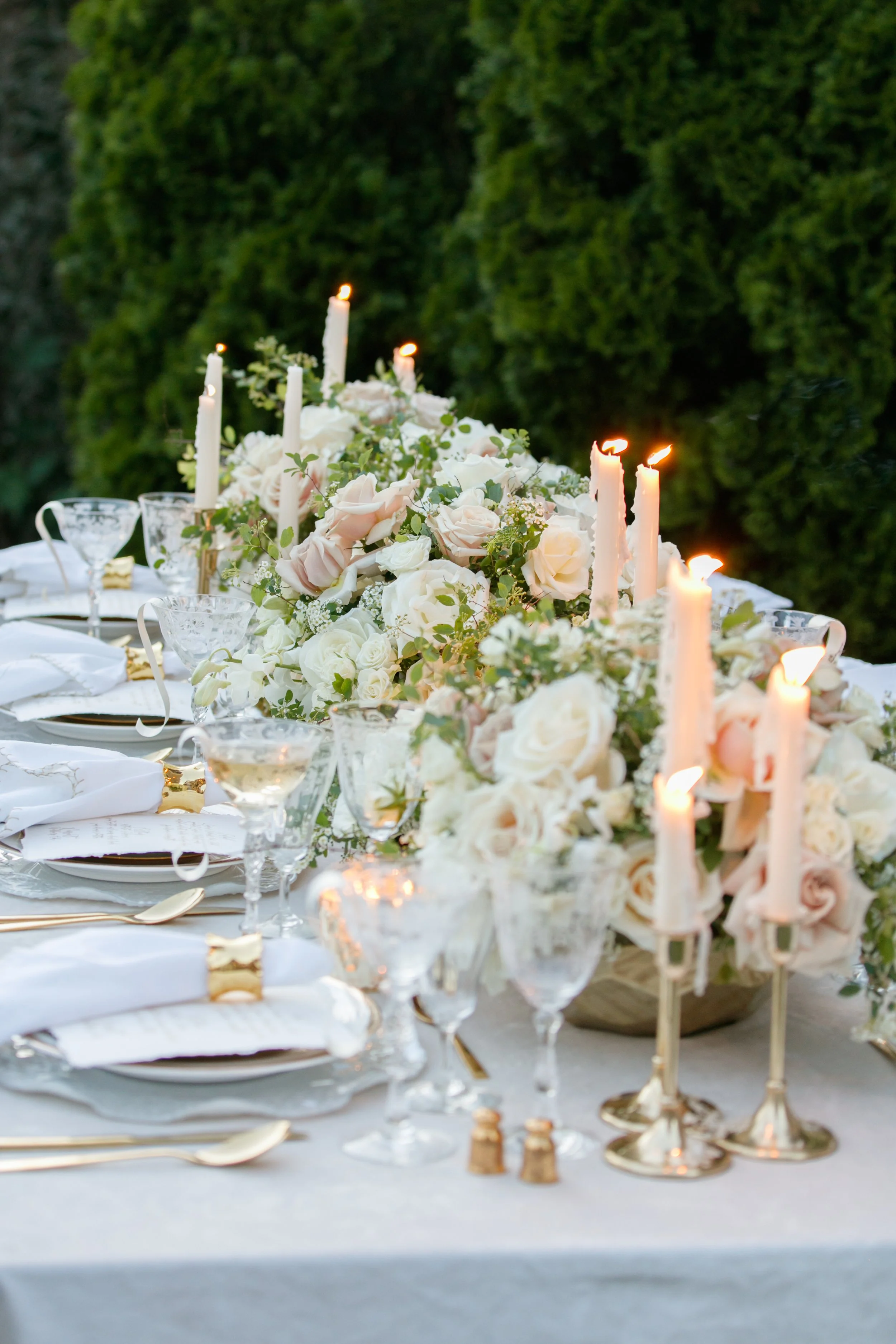 Elegant tablescape Summer design from Festive Tables book.