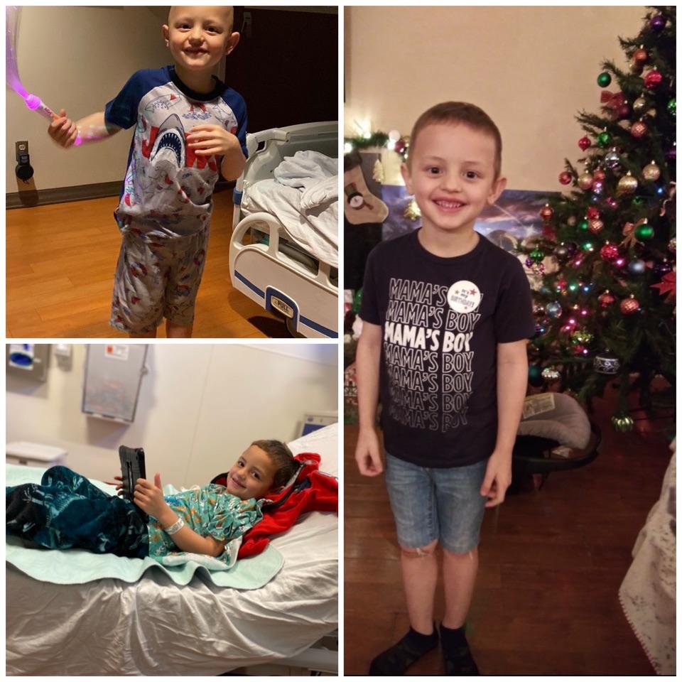 This collage is a picture of my son the day of his birthday, which was also the day of his appointment and diagnosis of his relapse, and a picture of his journey..jpeg