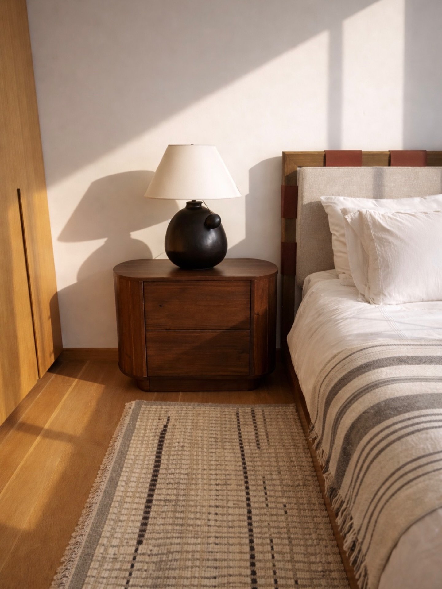 sunny bedroom details from our beachfront Bridgehampton project