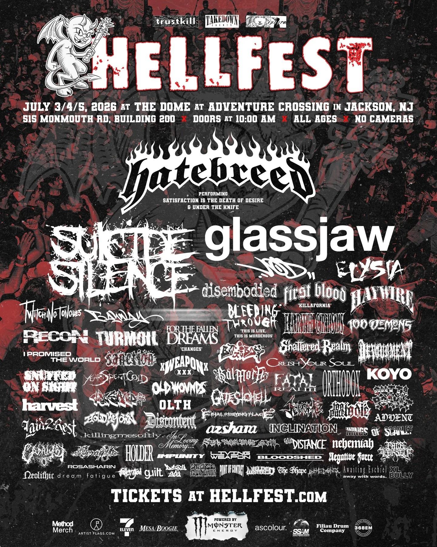 🚨 FINAL RESTING PLACE, ORTHODOX, KOYO, DISCONTENT added to Hellfest 🚨

☠️ Hellfest is July 3/4/5, 2026 at The Dome at Adventure Crossing in Jackson, NJ and will feature Hatebreed, Glassjaw, Suicide Silence, Vision Of Disorder, Elysia, Disembodied, 