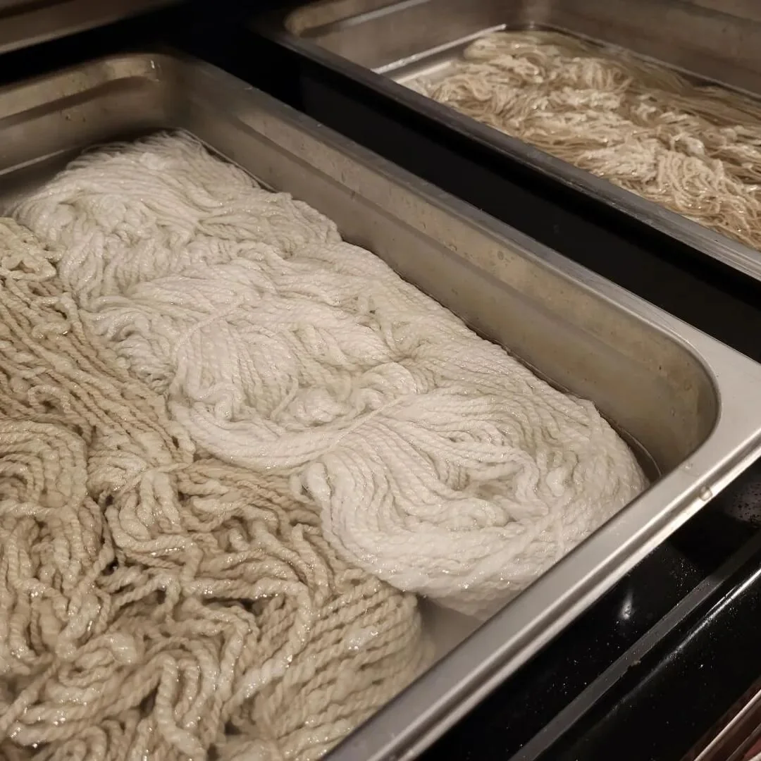 we are scouring and mordanting with alum in preparation for dyeing at our next mill day 🧶&hearts;️🧶

#dyeday
#ethicalyarn
