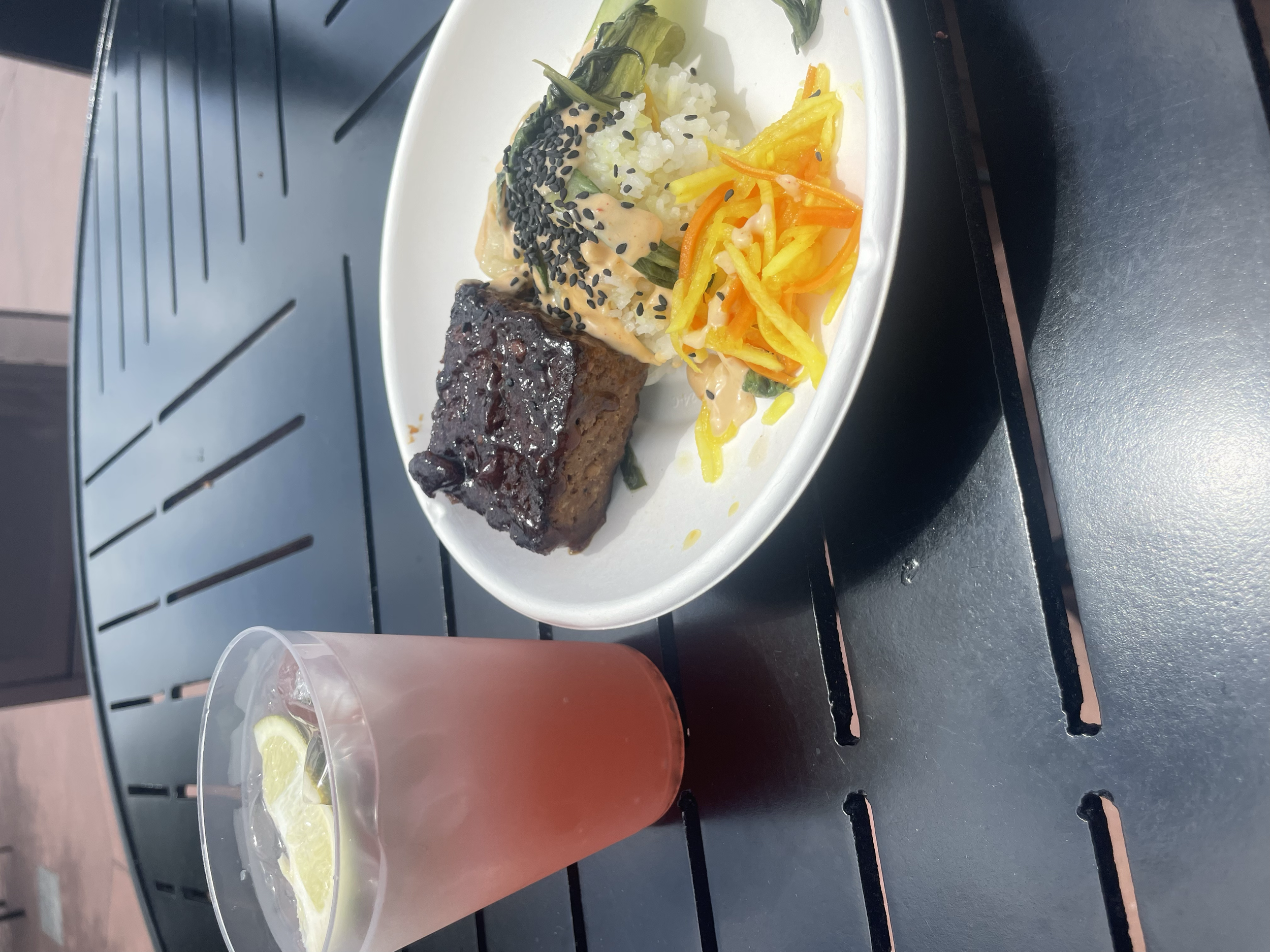 Boneless Impossible Short Rib & Twining's Iced Green Tea with Cranberry & Lime from Trowel & Trellis in Epcot