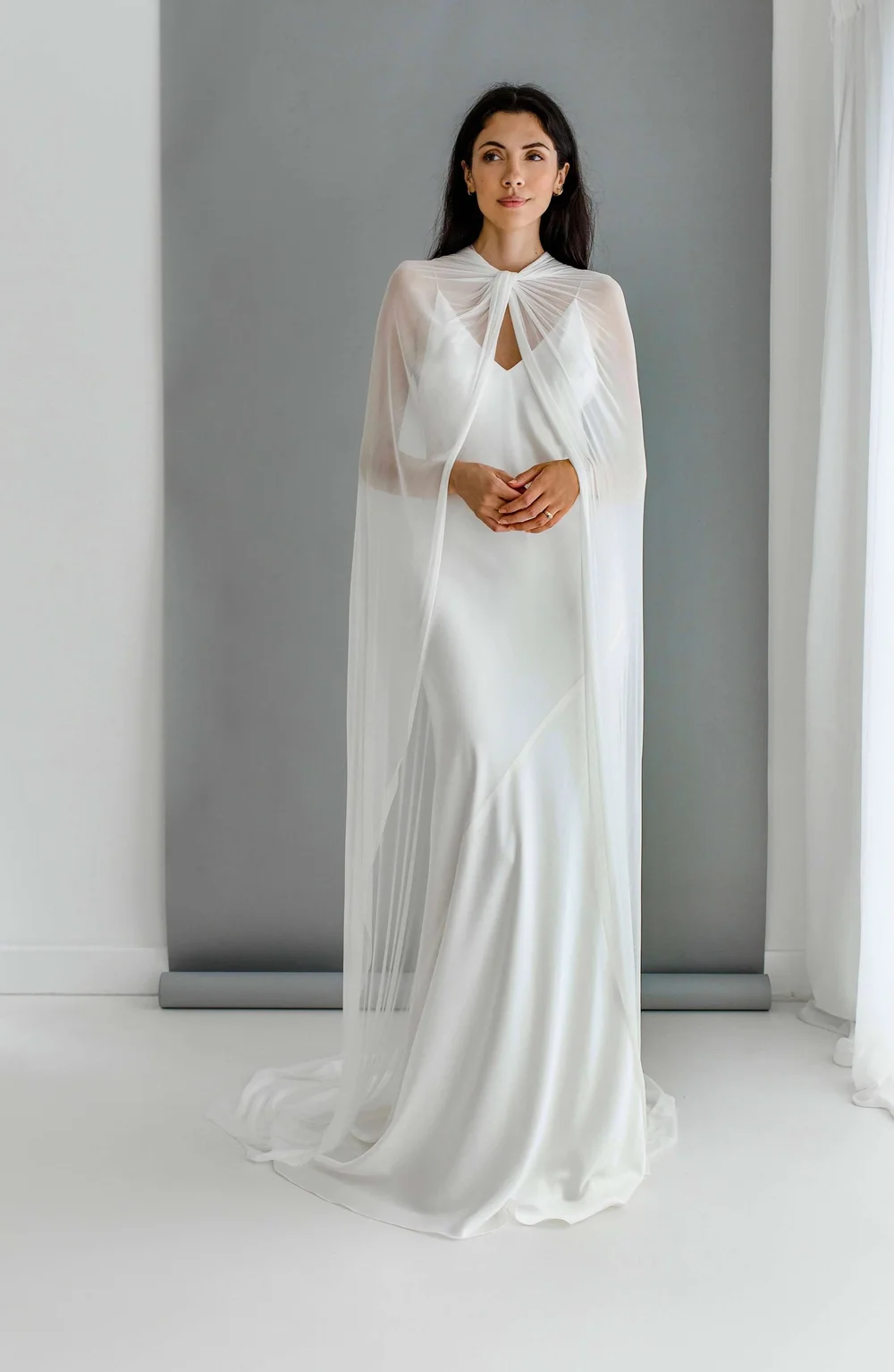 Elevate Your Bridal Look: The Allure of a Modern Minimalist Cape