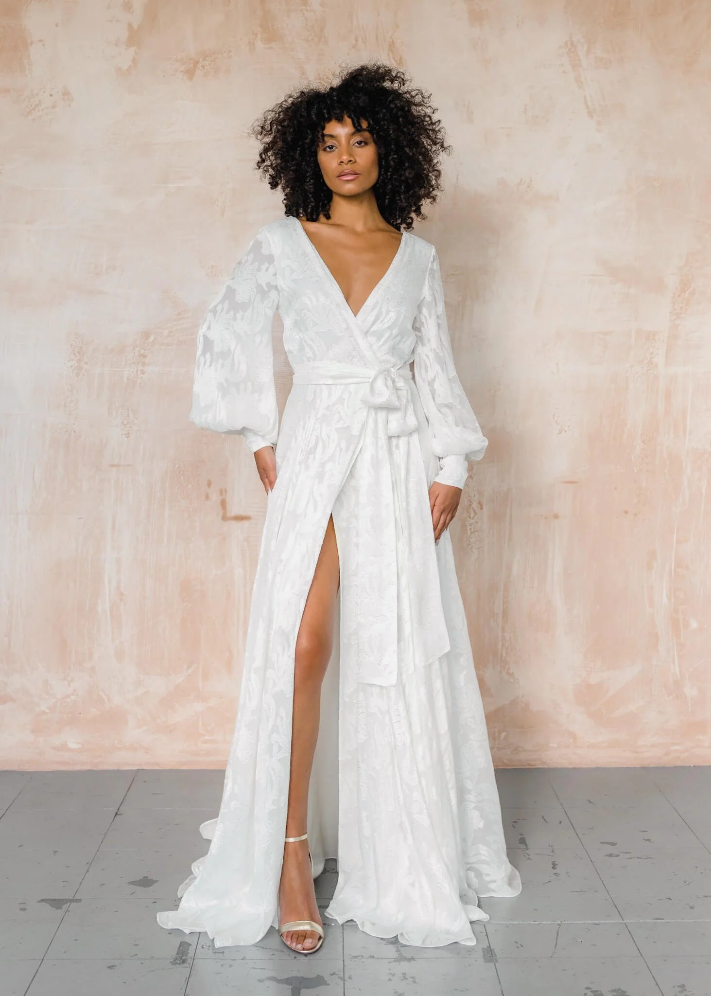 long sleeve wrap wedding dress Lace Dress Long Sleeve Wrap Wedding Dress Julie Long Sleeve Lace Wedding  Dress Open Back No