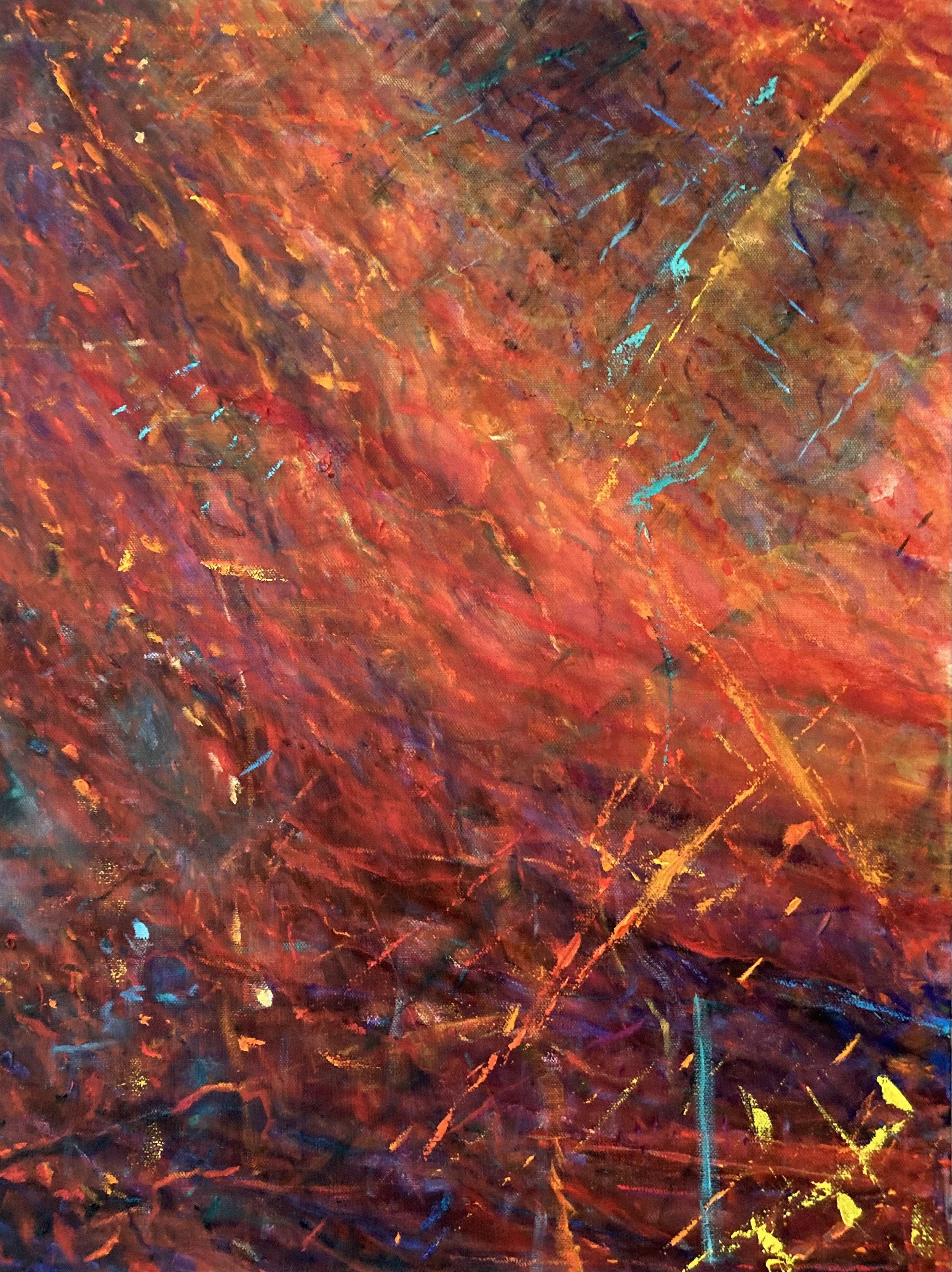 "Traveling Underground" 18x24" Oil on Canvas 2023  SOLD