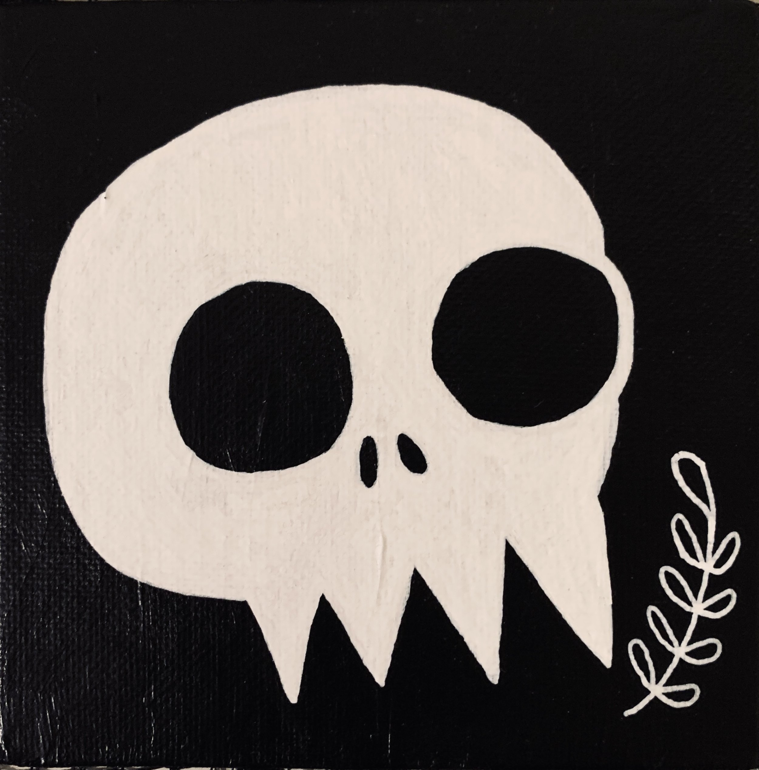 SKULL + FOLIAGE (1/1 orignal art)