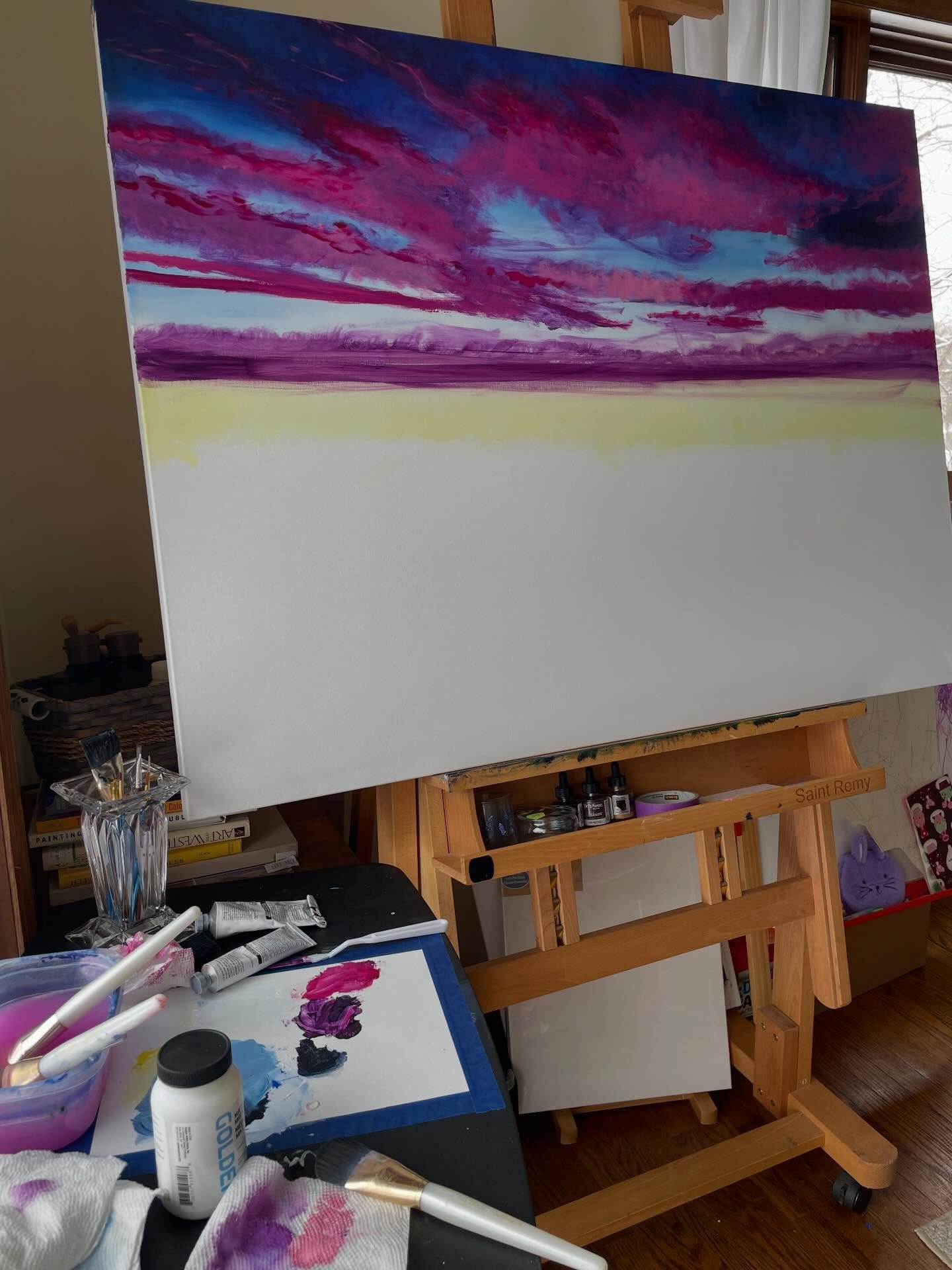 New painting! Layer 2 out of 1000+ 

#acrylic #painting #artist 
(No, I have not finished the last painting I was working on. #distractions 🫣😂)