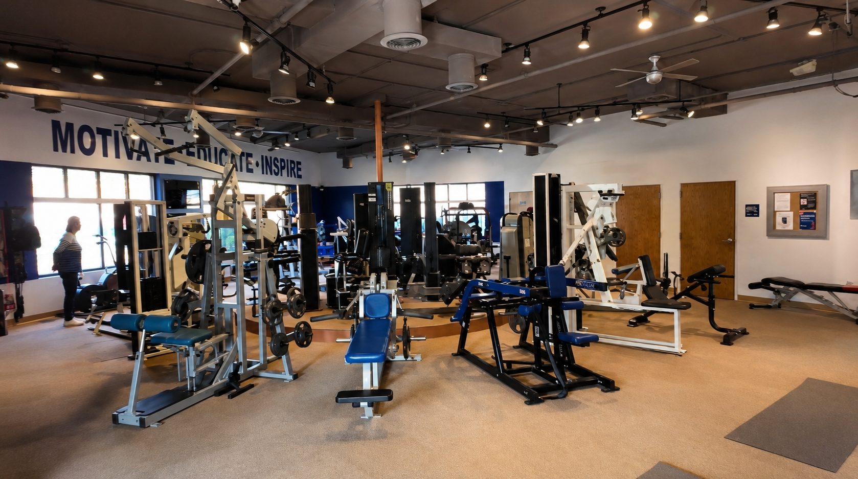 Strength training area inside the Excellence In Fitness Annapolis studio featuring resistance equipment and free weights for private one-on-one personal training and healthy aging.