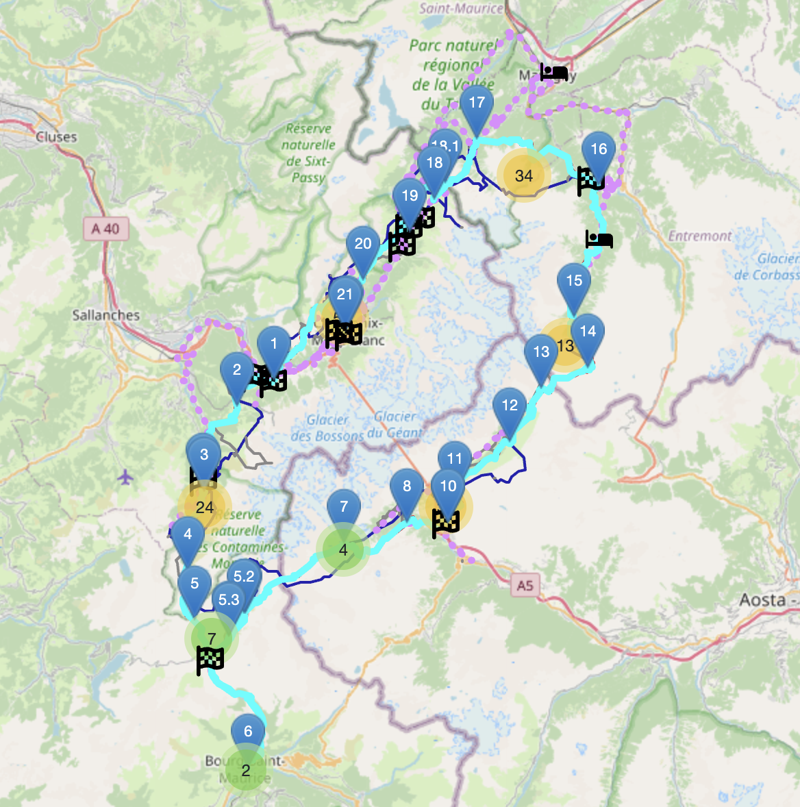 Planning for the Tour du Mont Blanc