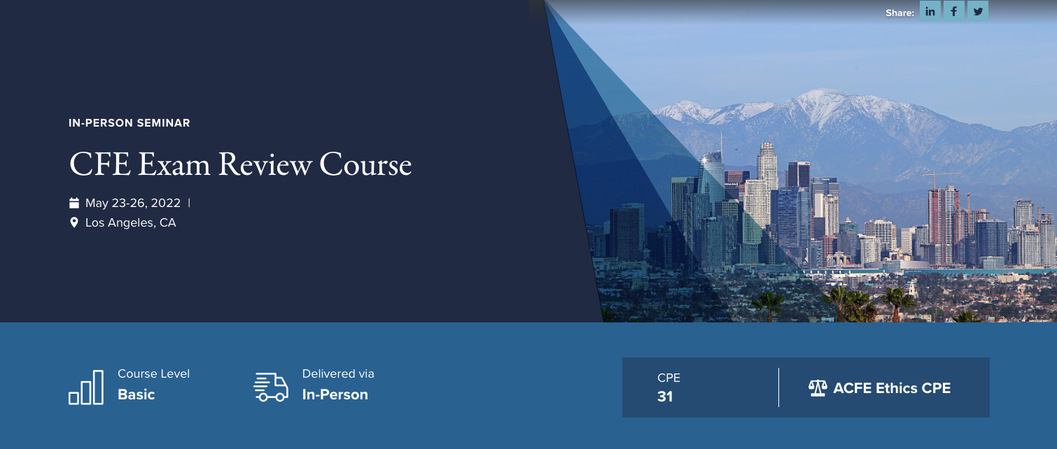 CFE Exam Review Course (In-person Seminar)