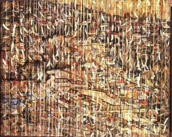 Bus Ride
Resin on newspaper and corrugated plastic, size approx 1.2mx1m