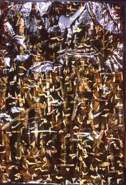 Flock
Resin on buckled newspaper and matting
Artist's collection
Size approx 1.3x1m
