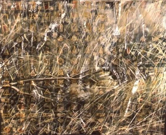 Manuka
Resin on buckled newspaper and matting
Artist's collection
Size: approx 1.3x1m