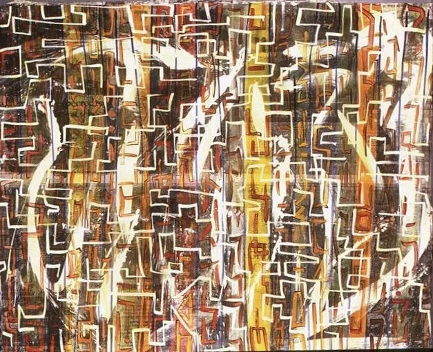 Orient 1
Resin on buckled newspaper and matting
Artist's collection
Size approx 1mx1.3m