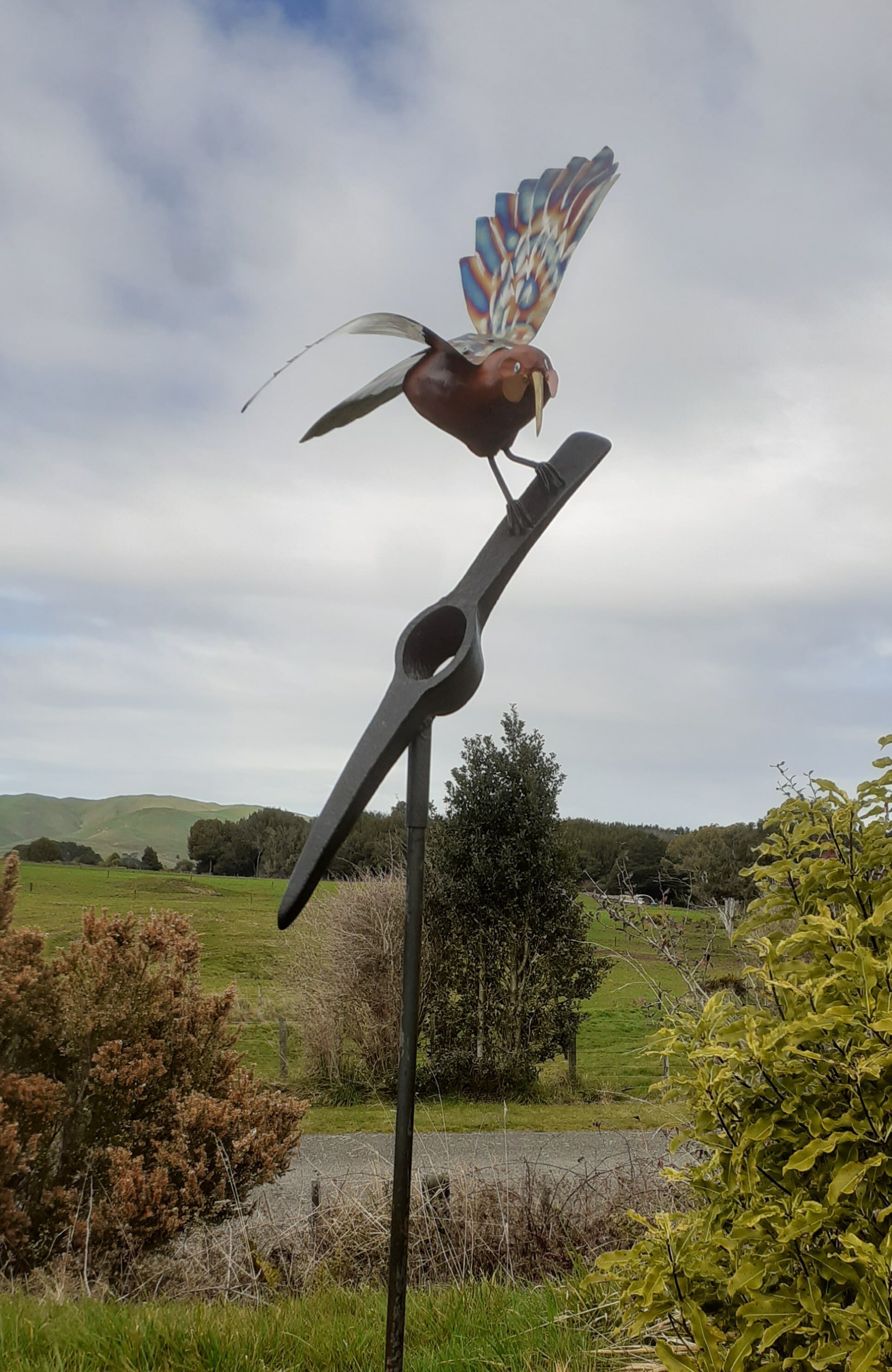 Huia on a Pickaxe